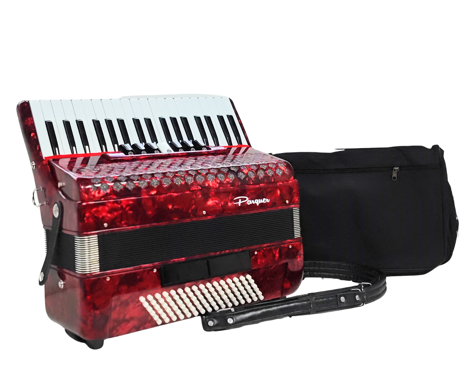 Acordeon Parquer 120 Bajos 7 + 2 Registros Sj2007 Rojo
