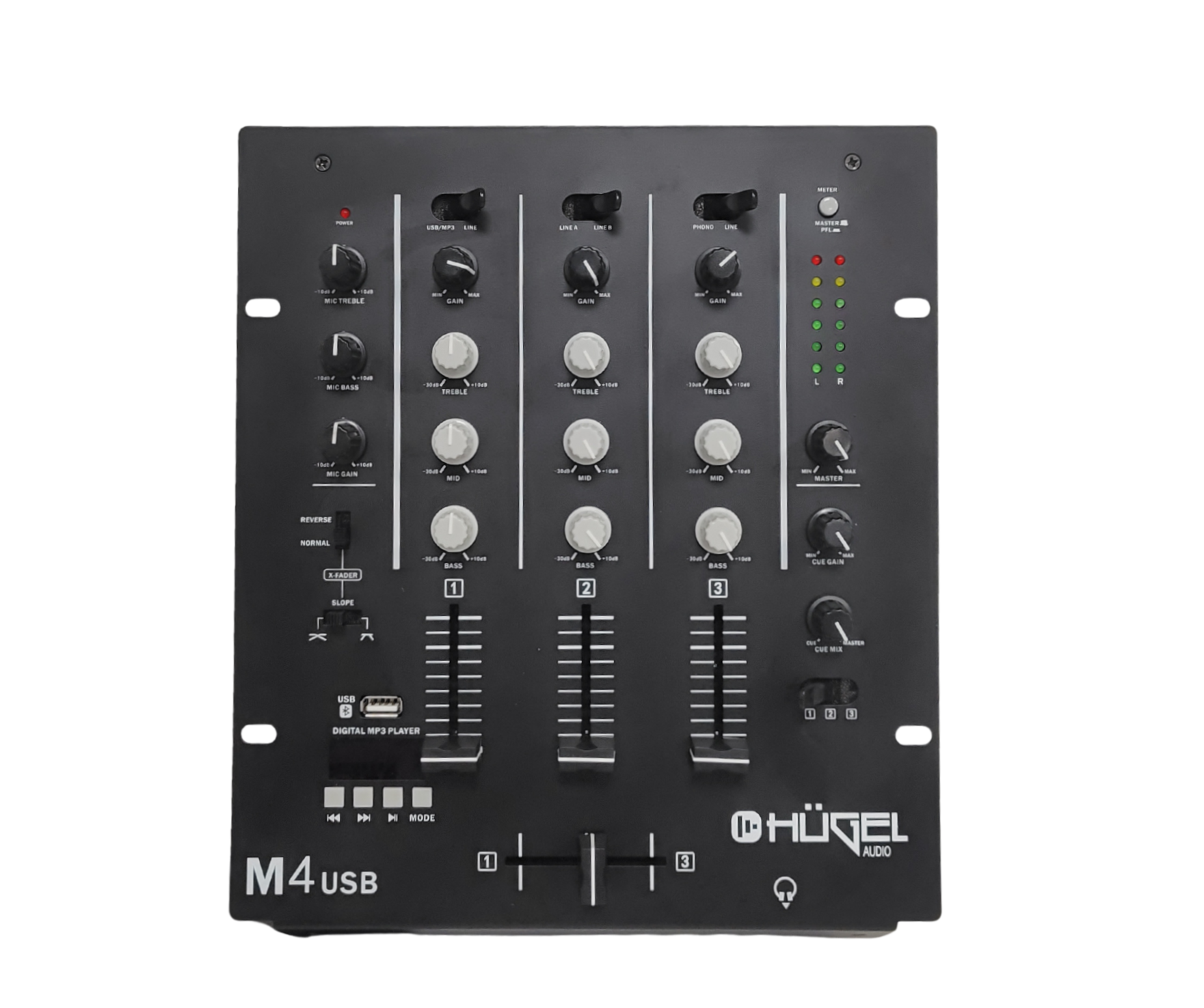 Controlador Dj Mixer M4 Usb Hugel 4 Canales Bluetooth