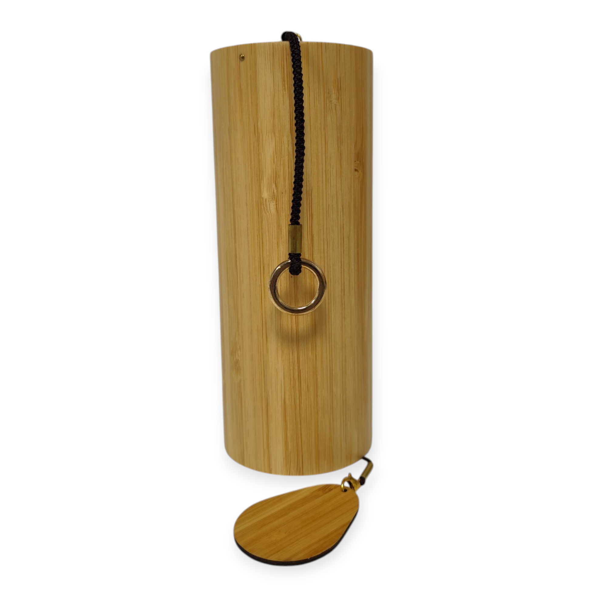 Campanas De Viento De Bambú En Fa Para Meditación Con Funda Marrón Claro