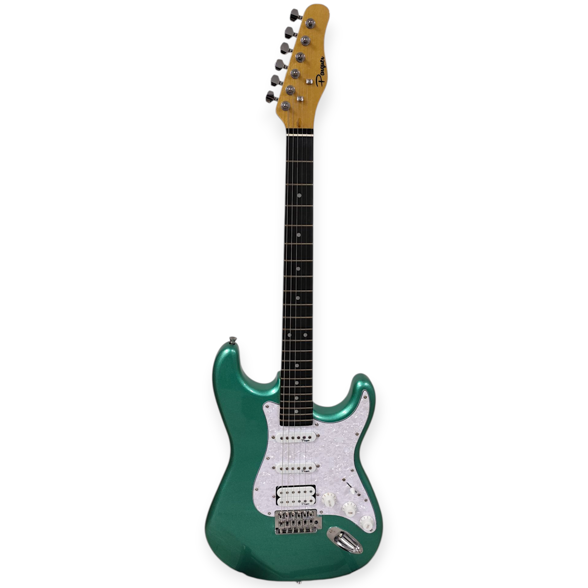 Guitarra Electrica Parquer Stratocaster St400 Funda Cable Verde Agua