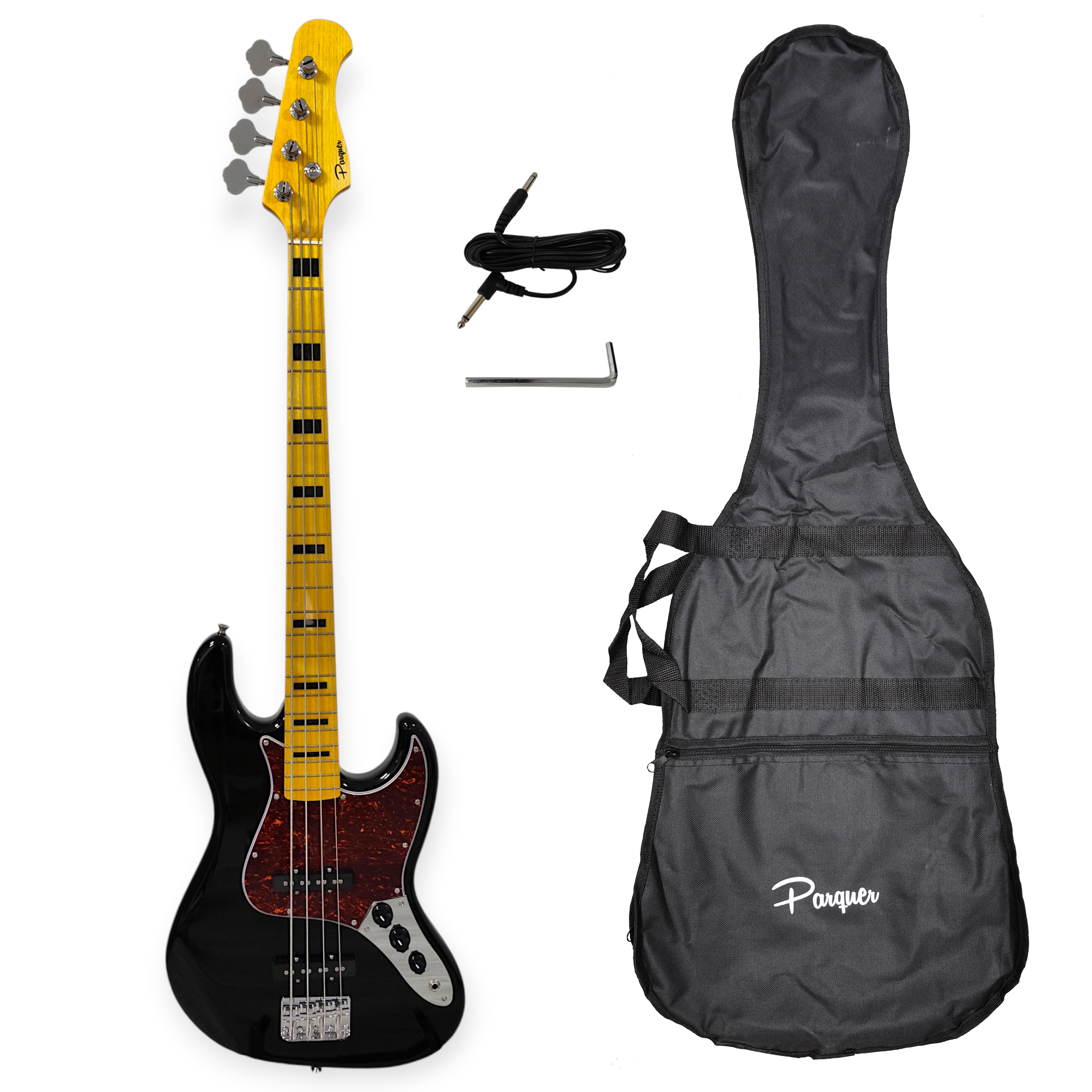 Bajo Electrico Parquer Jazz Bass Tipo Fender Negro Con Funda