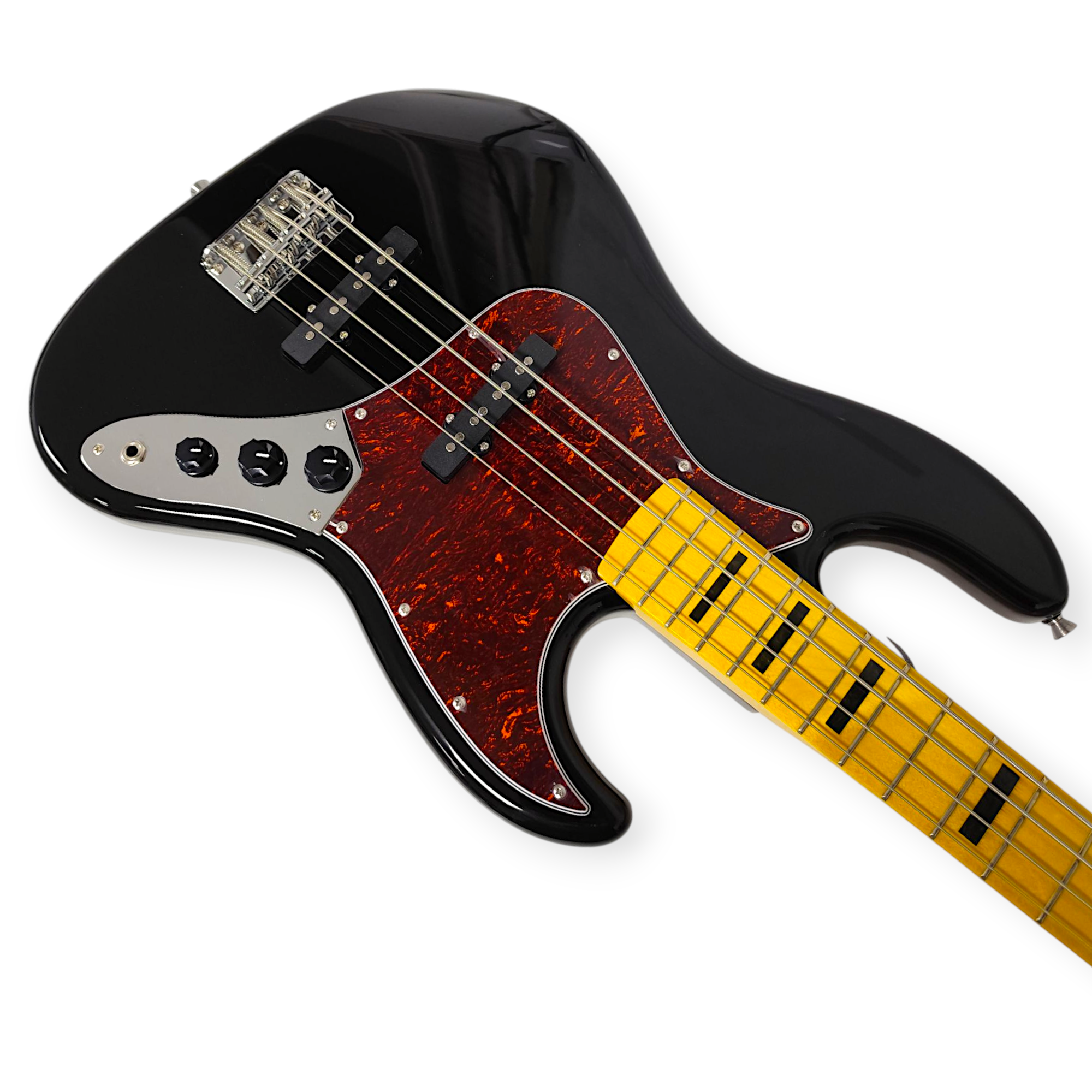 Bajo Electrico Parquer Jazz Bass Tipo Fender Negro Con Funda - Imagen 2
