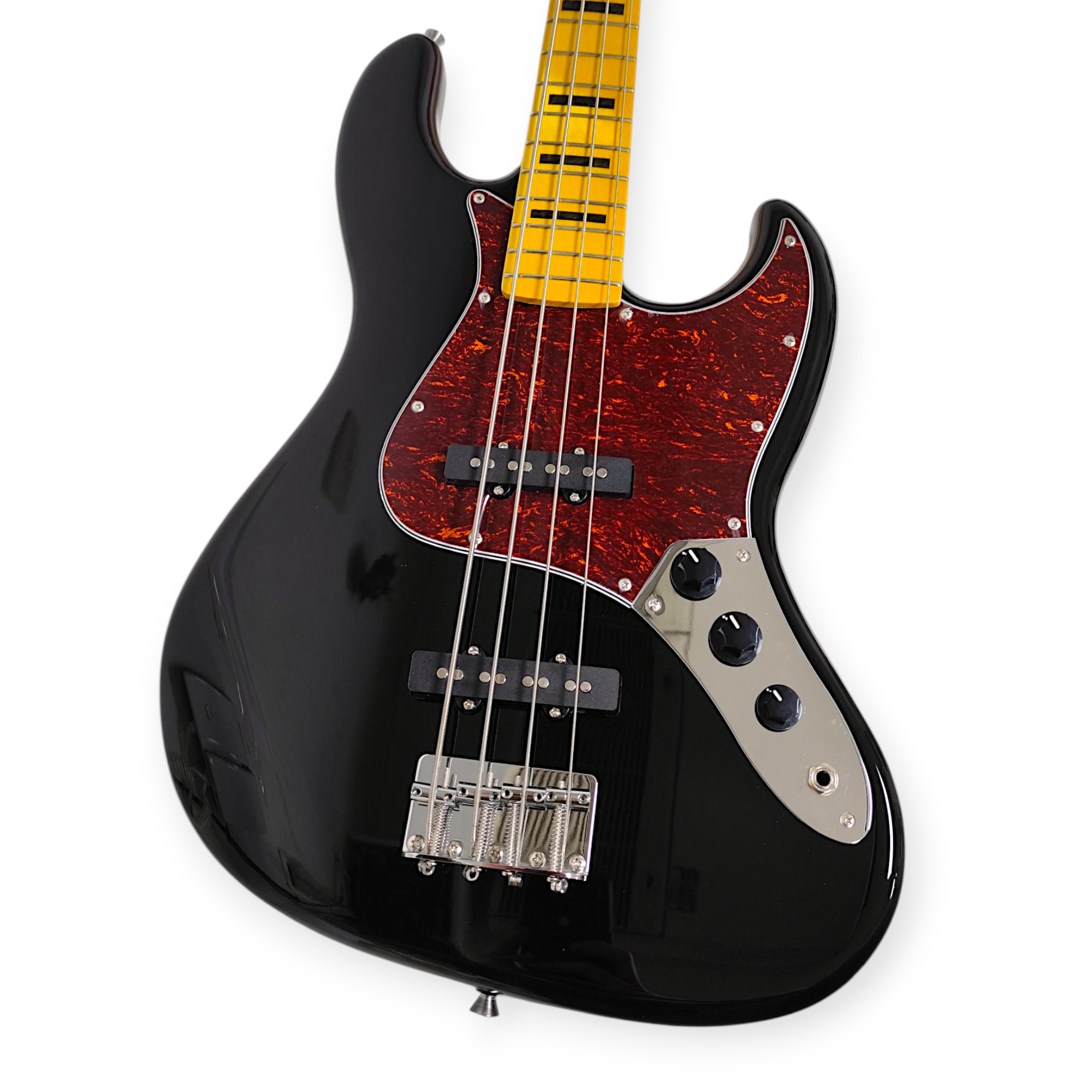 Bajo Electrico Parquer Jazz Bass Tipo Fender Negro Con Funda - Imagen 3