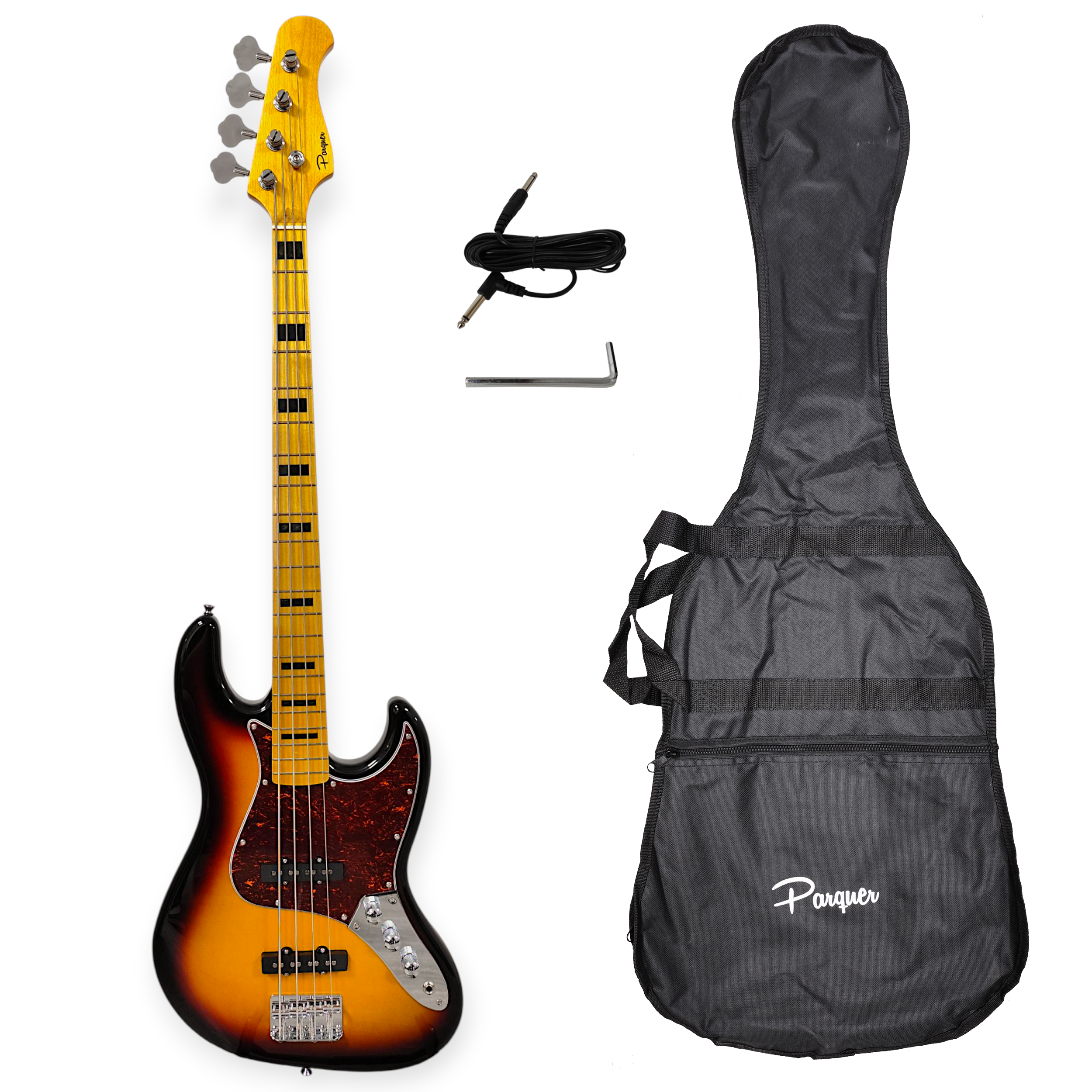Bajo Electrico Parquer Jazz Bass Tipo Fender Sunburst Con Funda