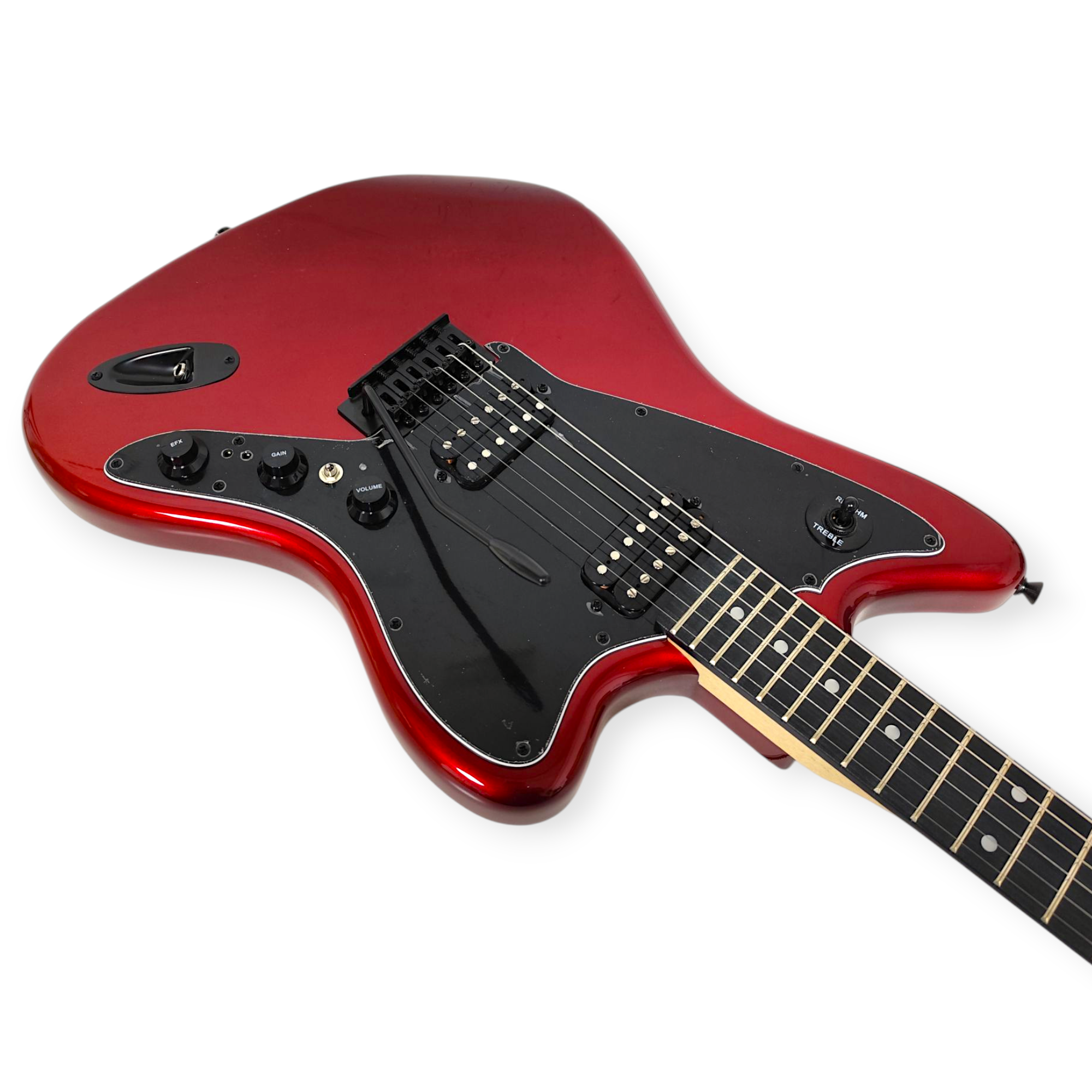 Guitarra Electrica Color Rojo Tipo Jaguar Con Funda Cable - Imagen 9