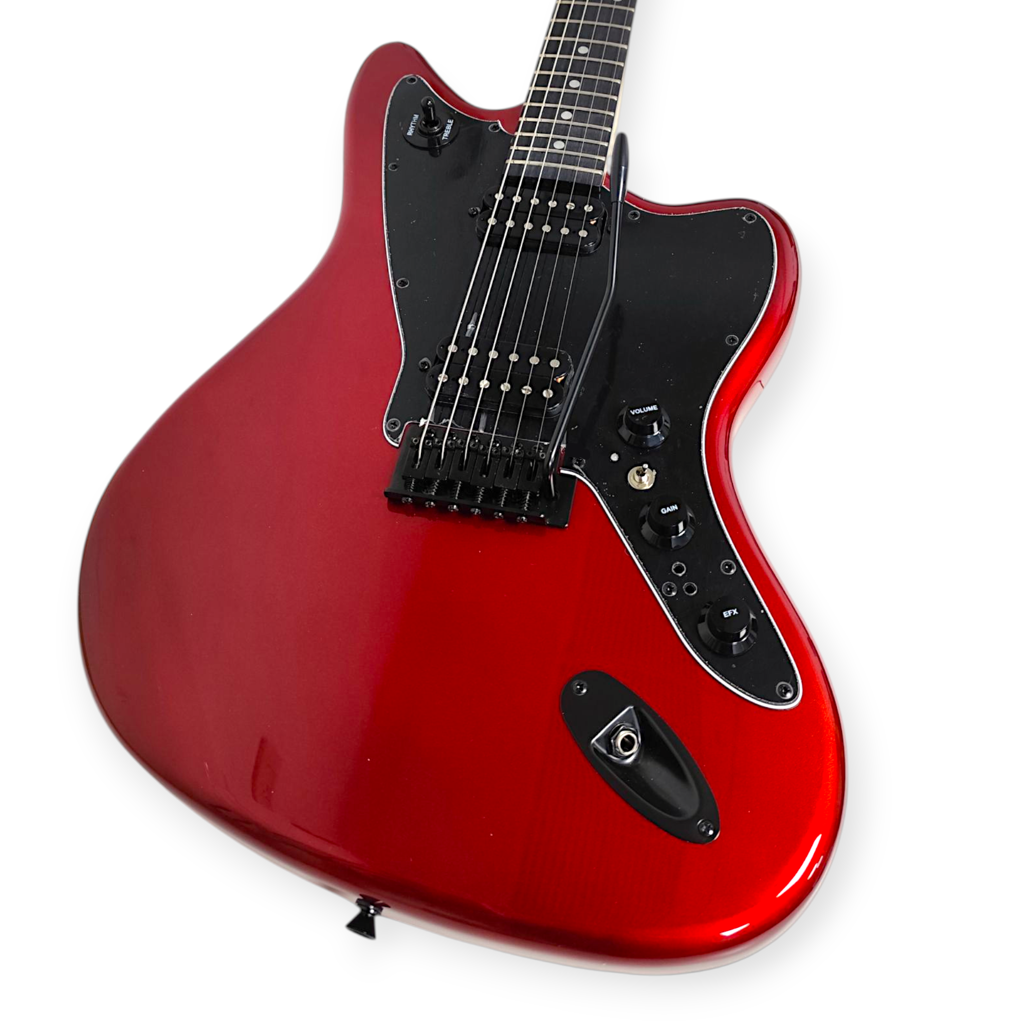 Guitarra Electrica Color Rojo Tipo Jaguar Con Funda Cable - Imagen 8