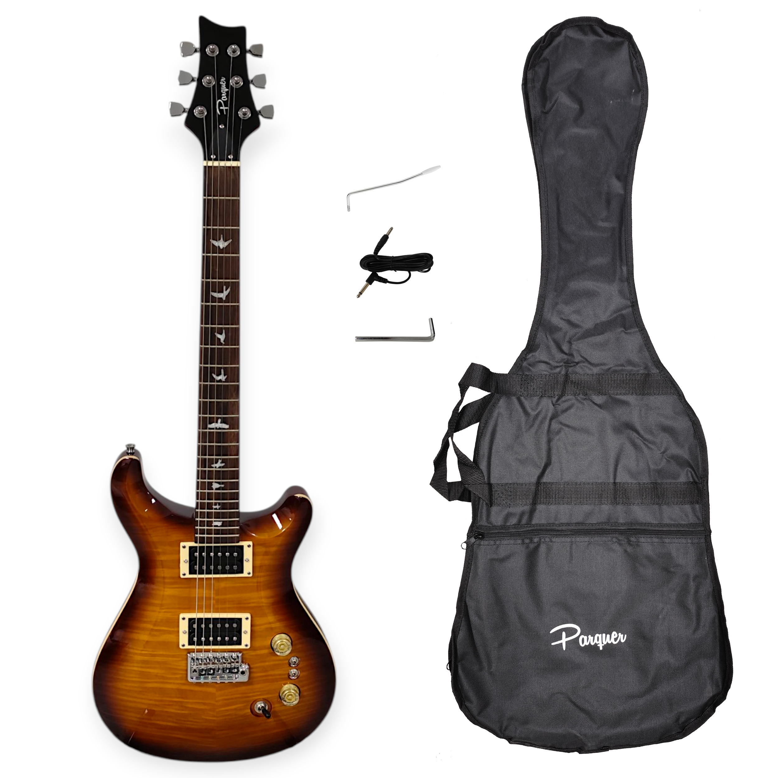 Guitarra Electrica PRS10 Sunburst Doble Humbucker Cable Funda
