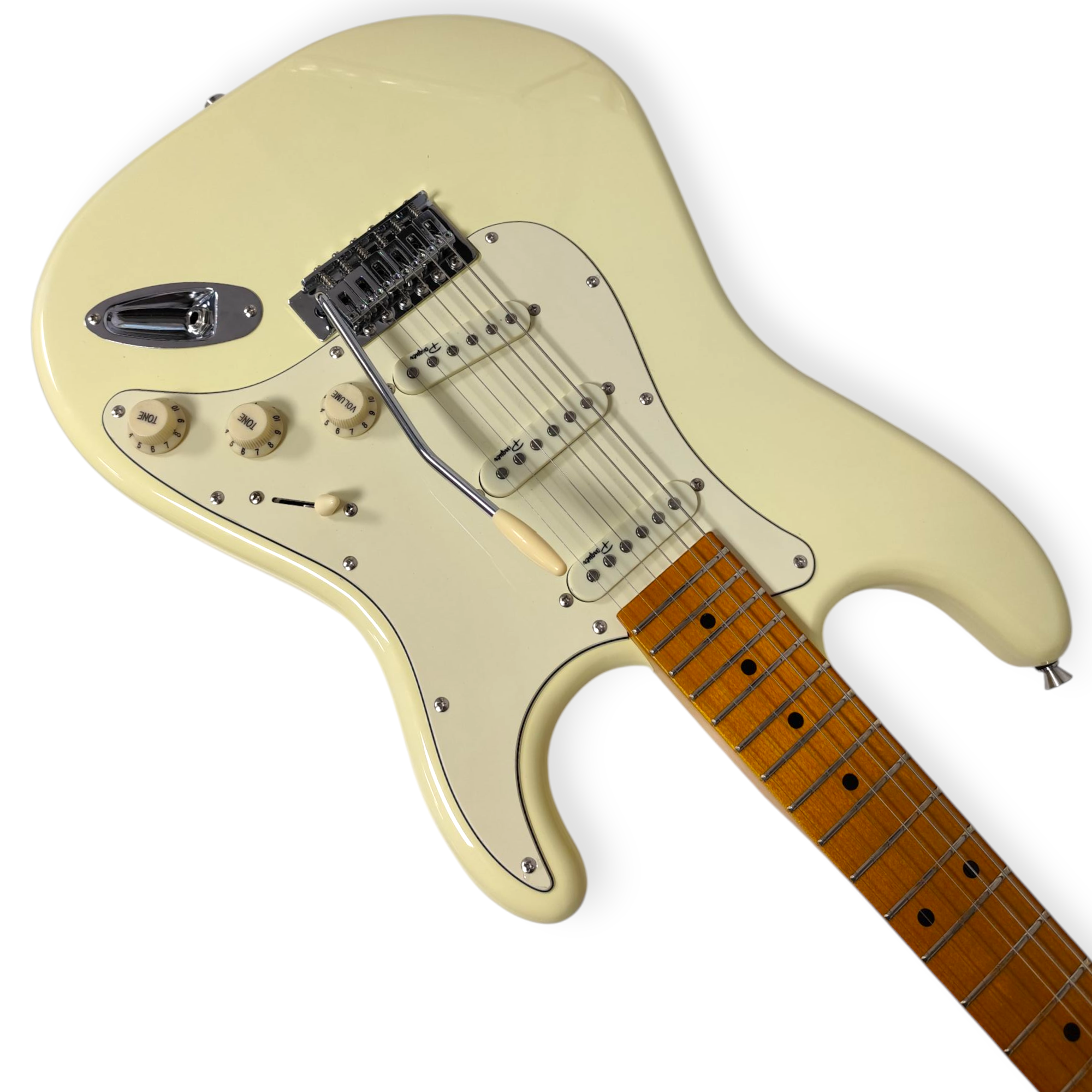 Guitarra Electrica Stratocaster Vintage Arce Funda Cable Blanco - Imagen 4