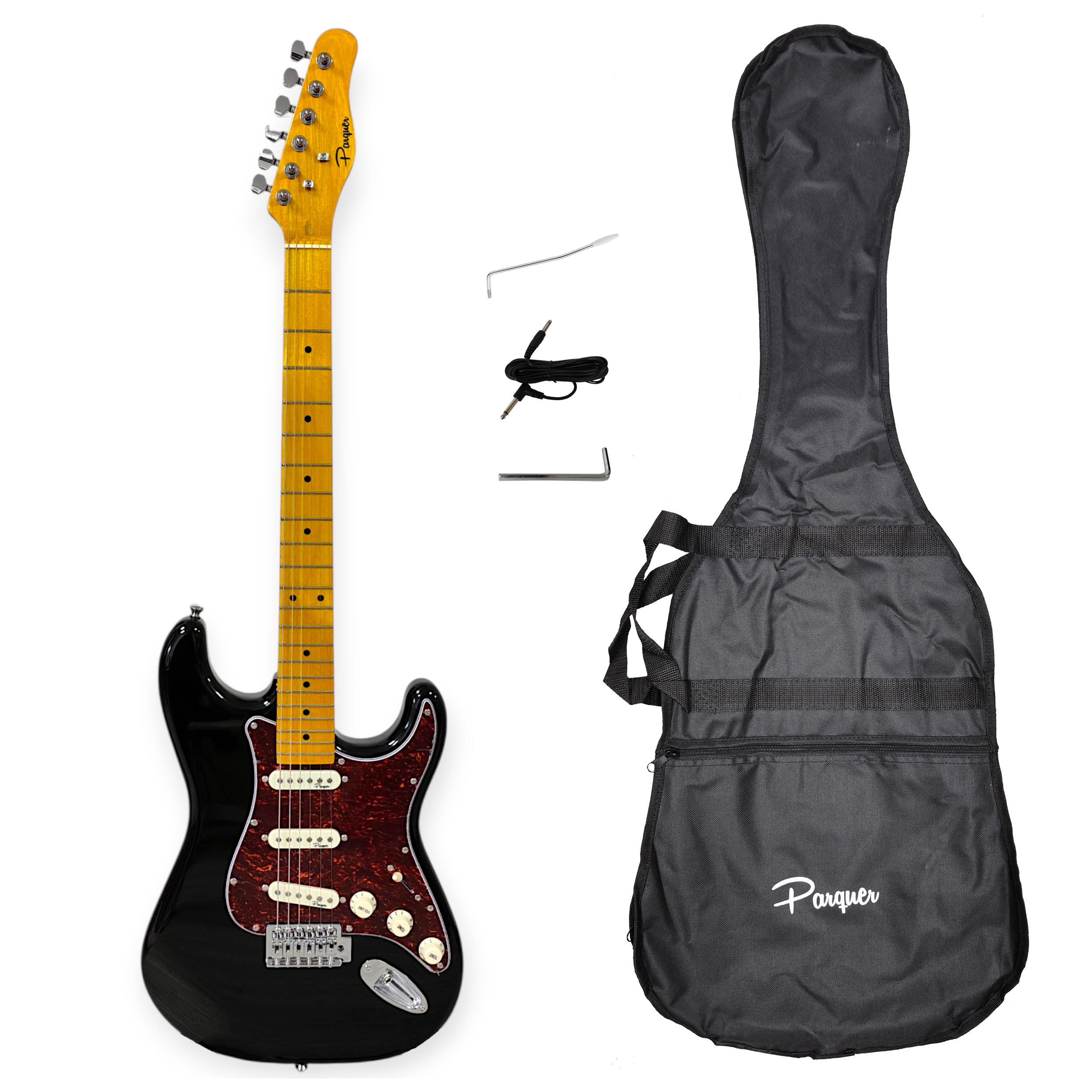 Guitarra Electrica Parquer St320 Stratocaster Cable Funda Negro