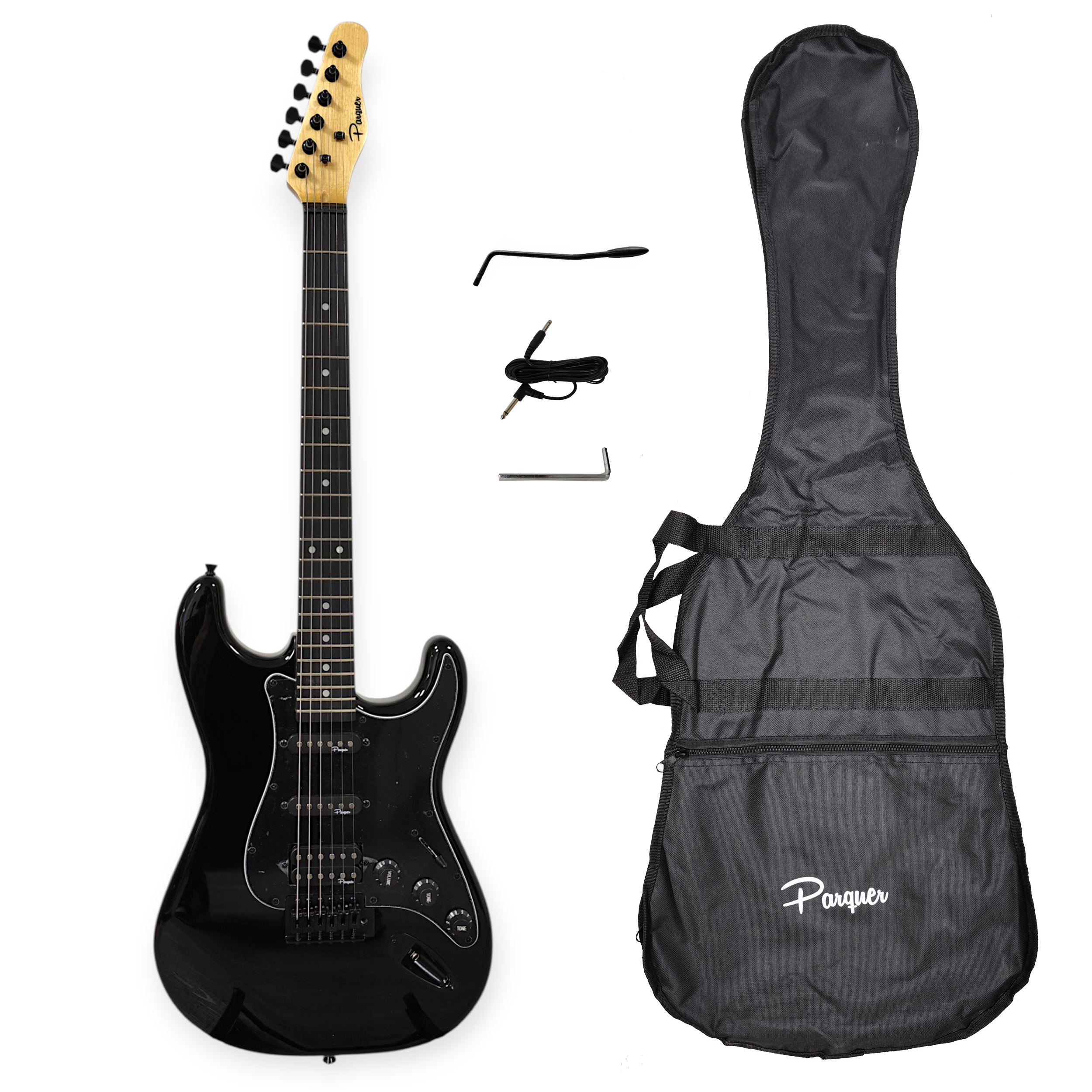 Guitarra Electrica Parquer Stratocaster St400 Funda Cable Negro