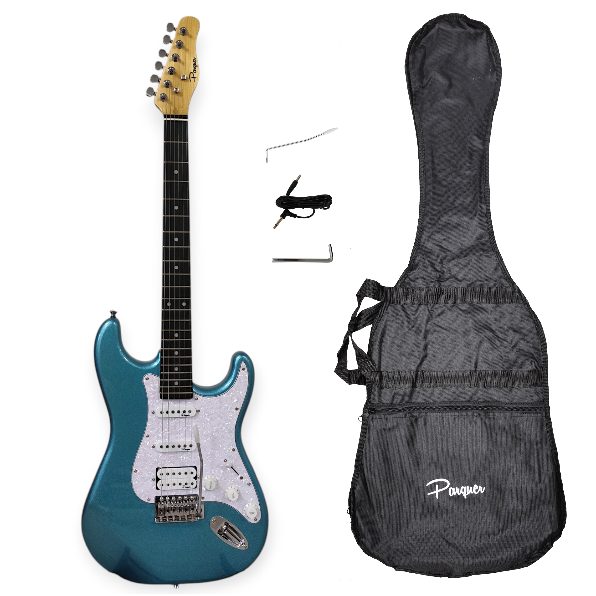 Guitarra Electrica Parquer Stratocaster St400 Funda Cable Celeste