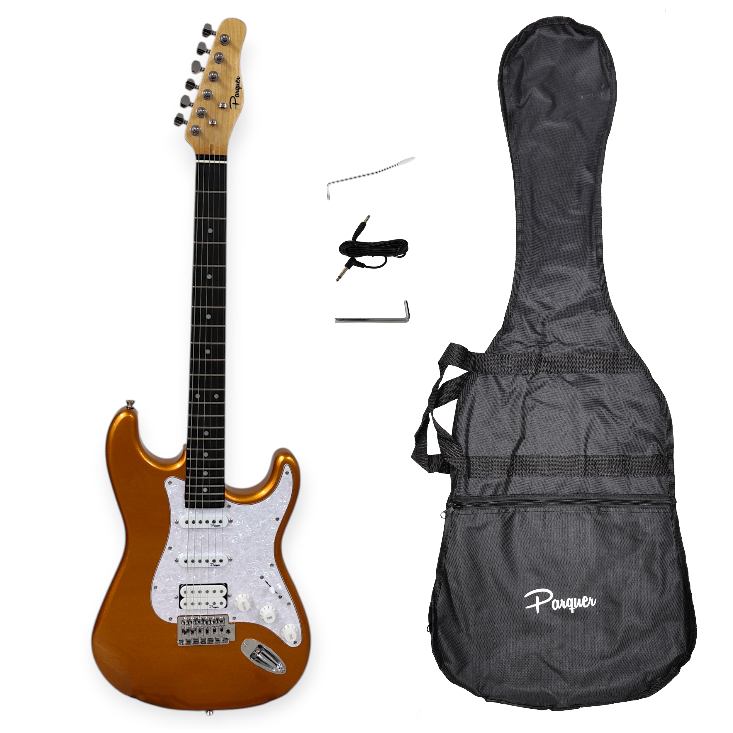 Guitarra Electrica Parquer Stratocaster St400 Funda Cable Amarillo
