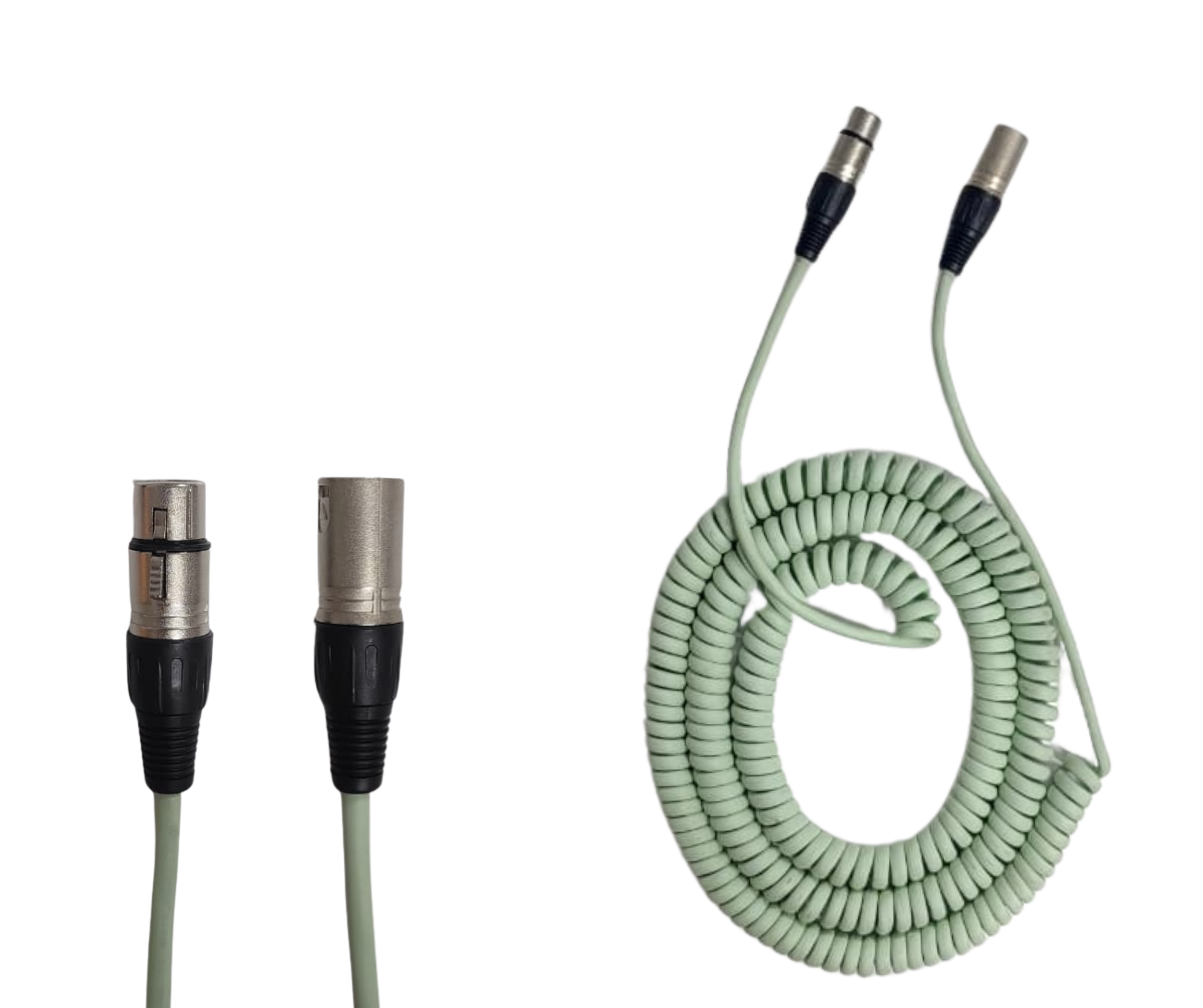 Cable Espiral Canon XLR Parquer 10 Metros Verde