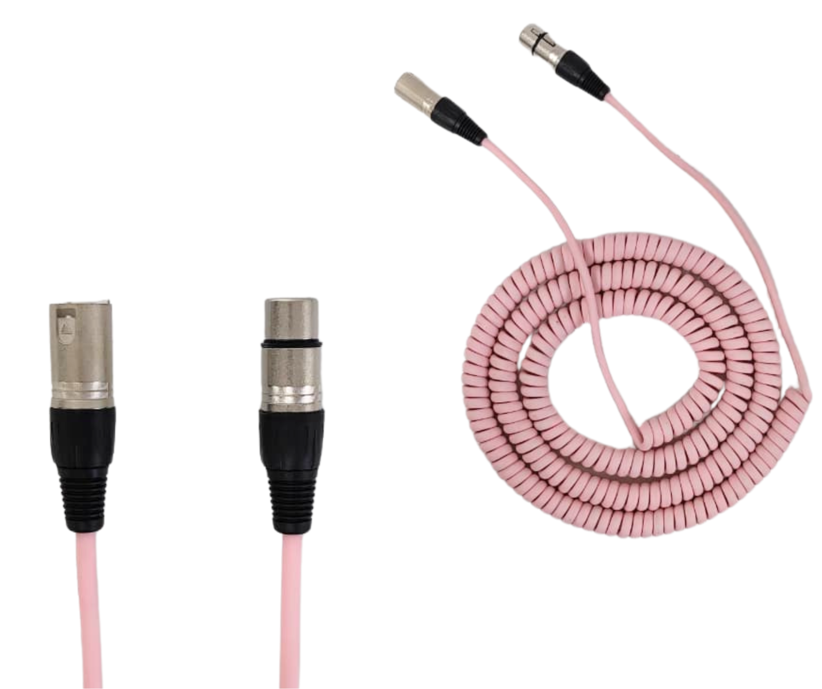 Cable Espiral Canon XLR Parquer 10 Metros Rosa