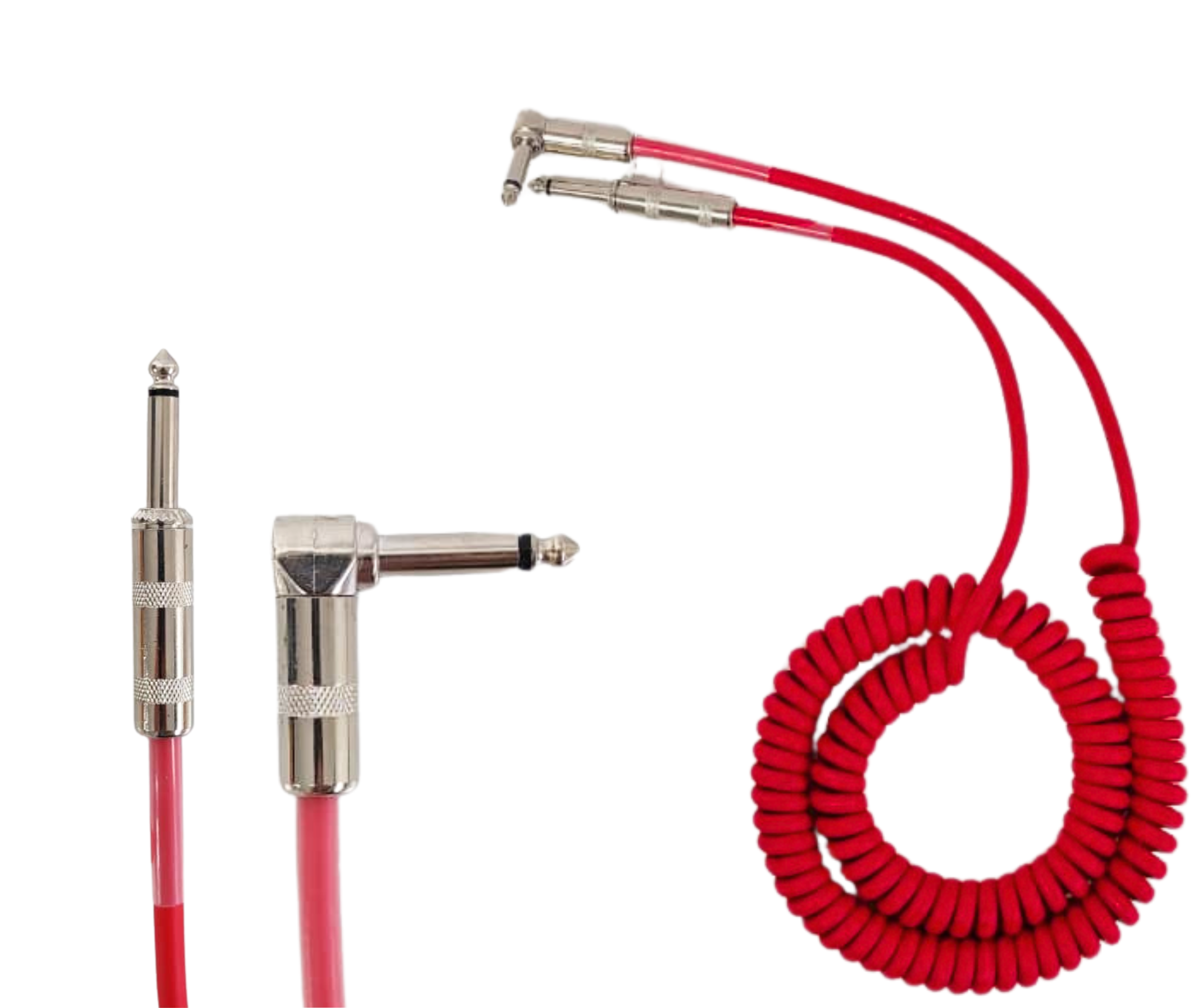 Cable Espiral Plug Para Instrumento 5 Metros Parquer Rojo