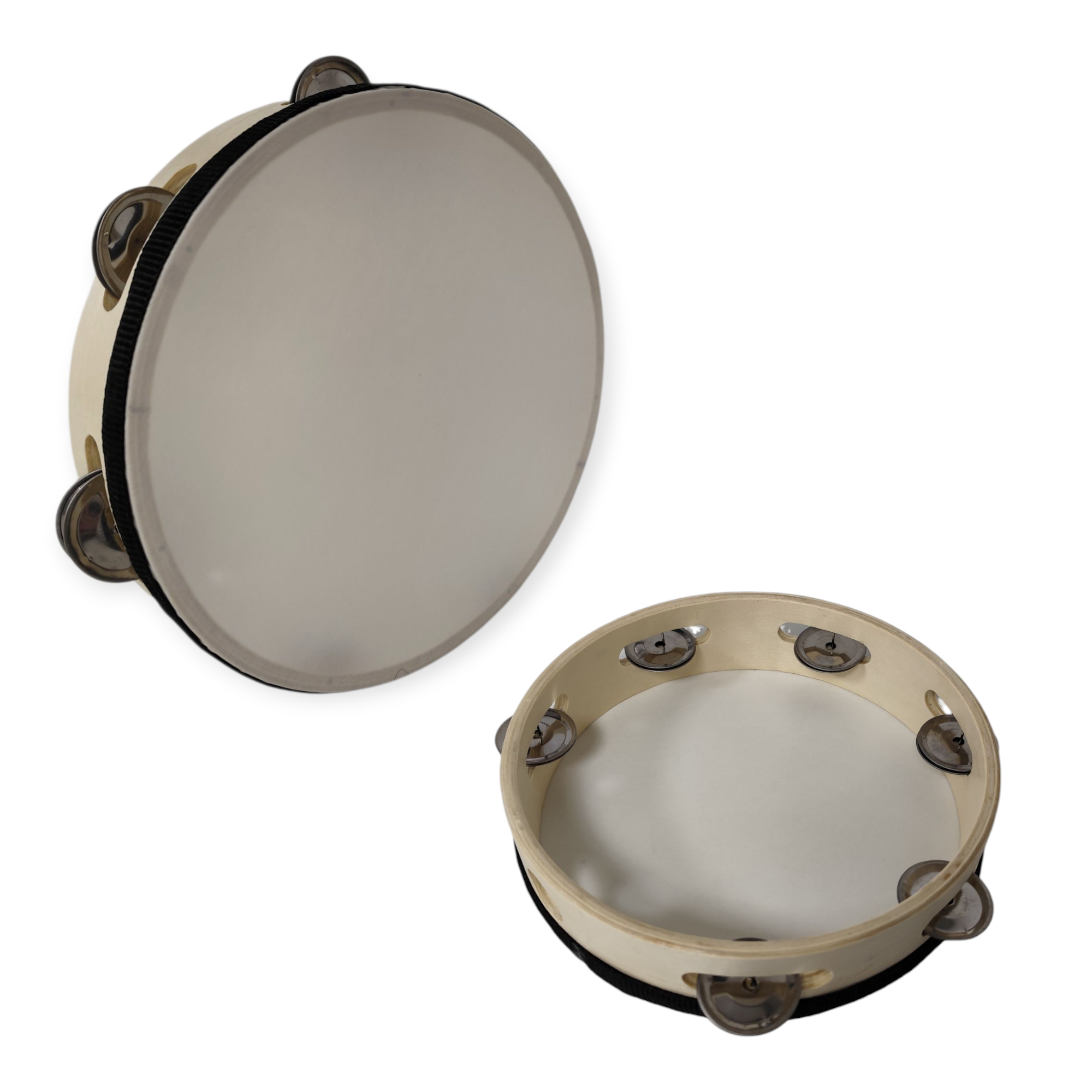 Pandereta Parquer Madera 6 Pulgadas 4 Sonajas Marrón Claro