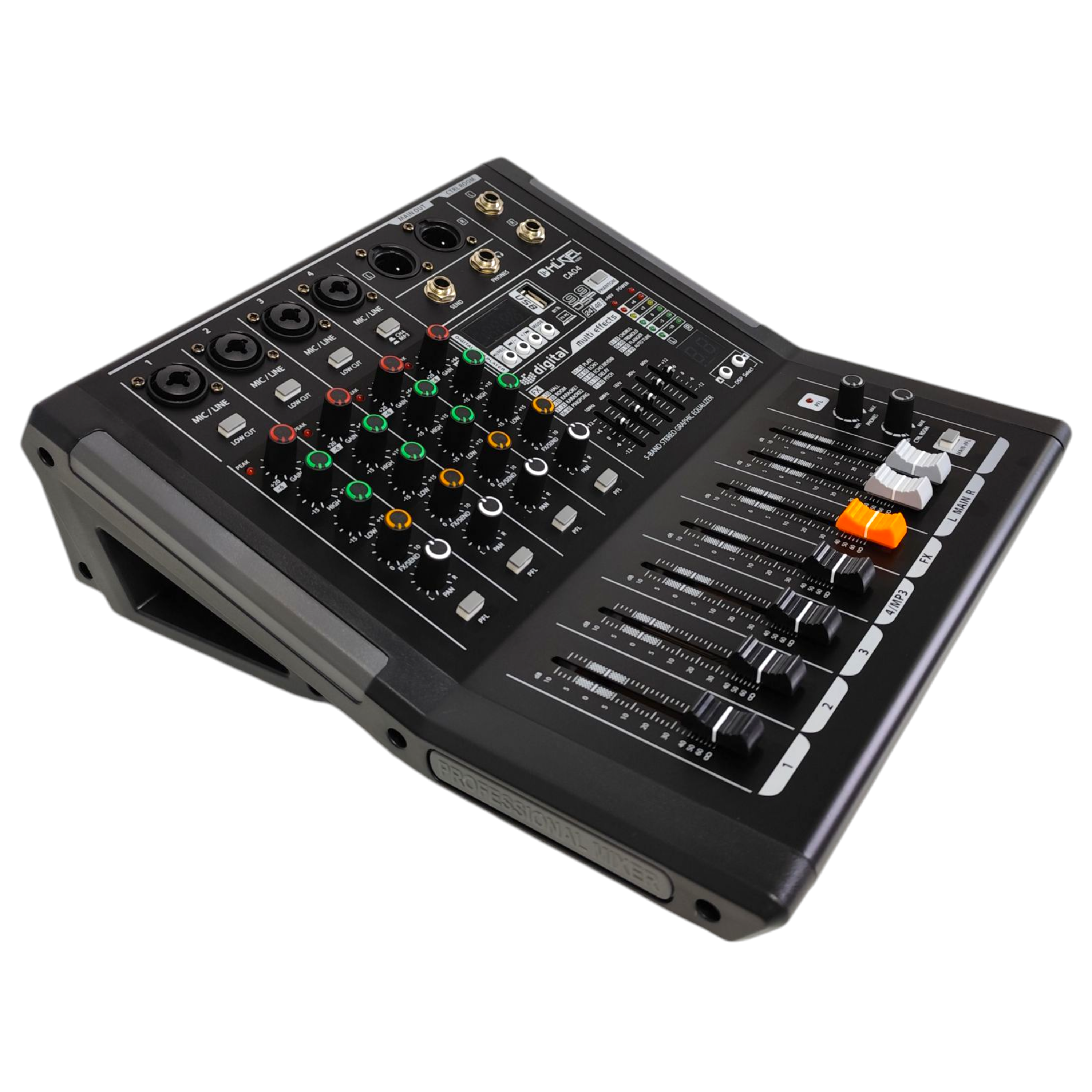 Consola Mixer Hugel 4 Canales Efectos 99 Dsp Bluetooth Usb - Imagen 3