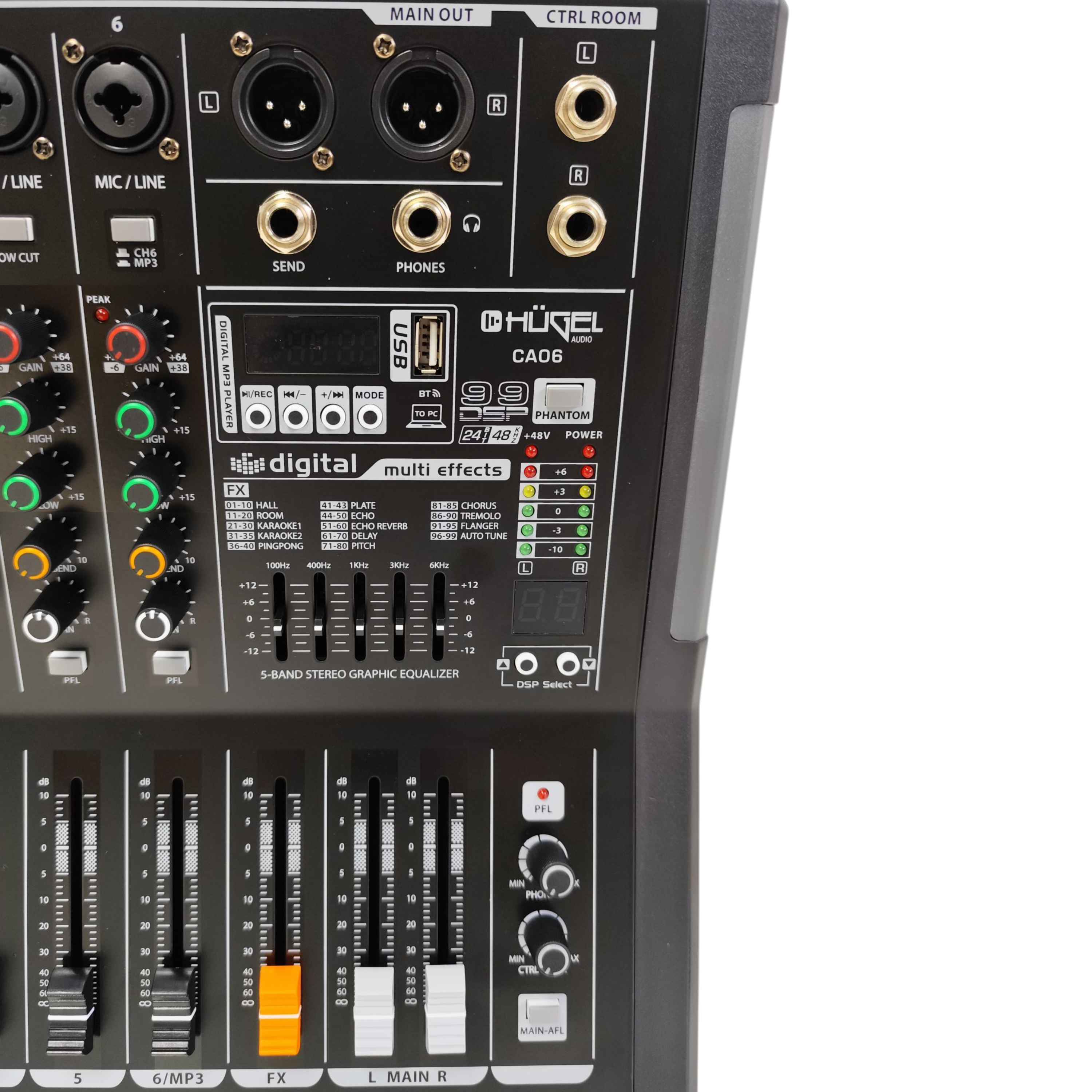 Consola Mixer Hugel 6 Canales Efectos 99 Dsp Bluetooth - Imagen 2