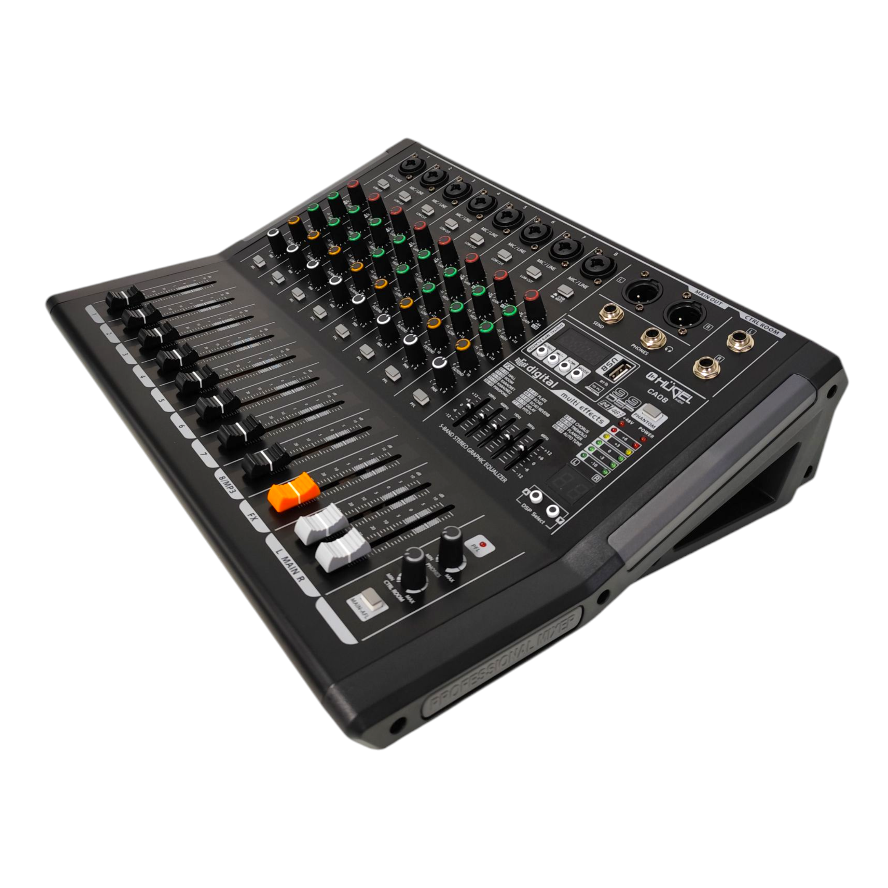 Consola Mixer Hugel 8 Canales Efectos 99 Dsp Bluetooth Usb - Imagen 2