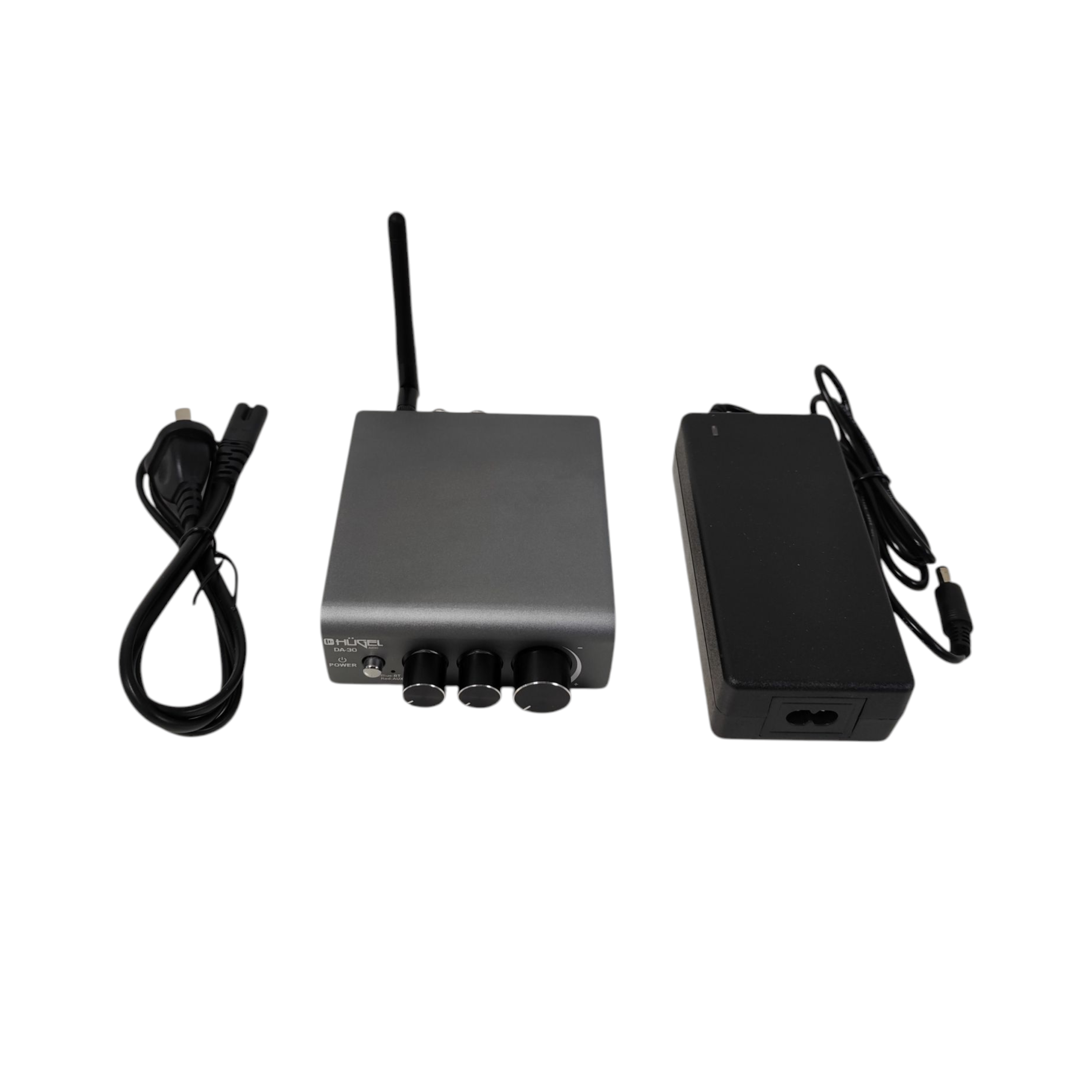 Mini Amplificador Hugel Bluetooth Hi-fi Control De Bajo 160 W Plateado