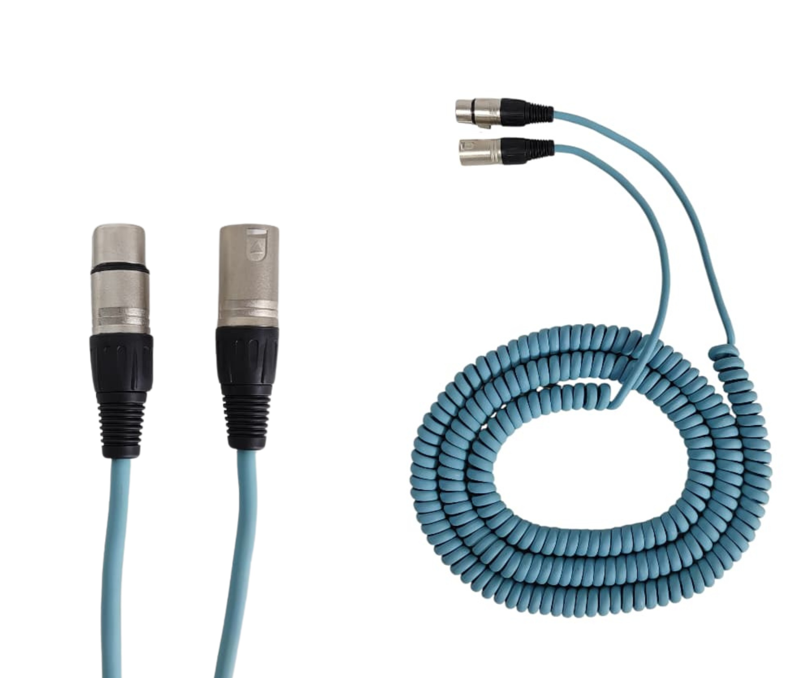 Cable Espiral Canon XLR Parquer 10 Metros Azul