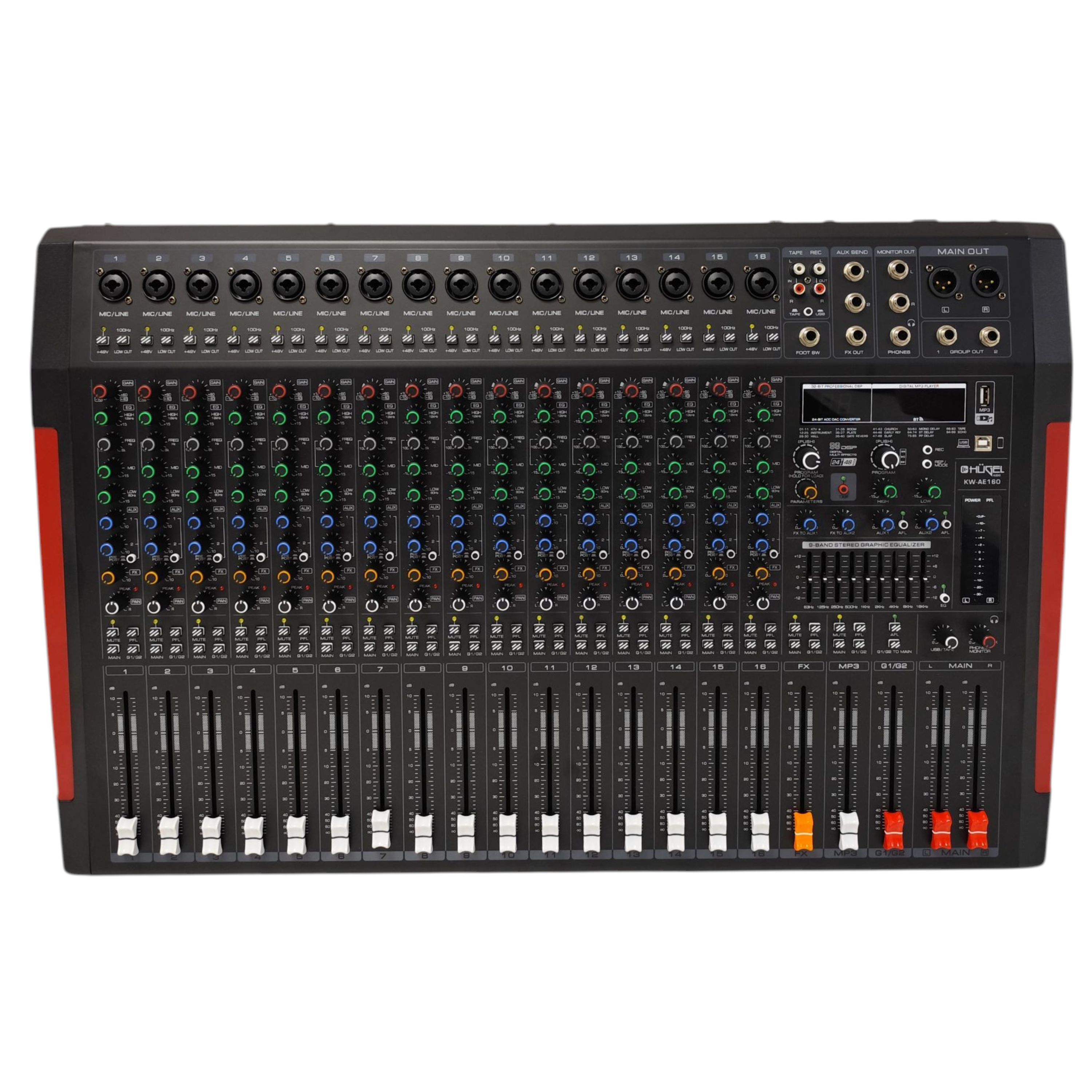 Consola Mixer Potenciada 550w Rms 16 Canales Bluetooth Usb