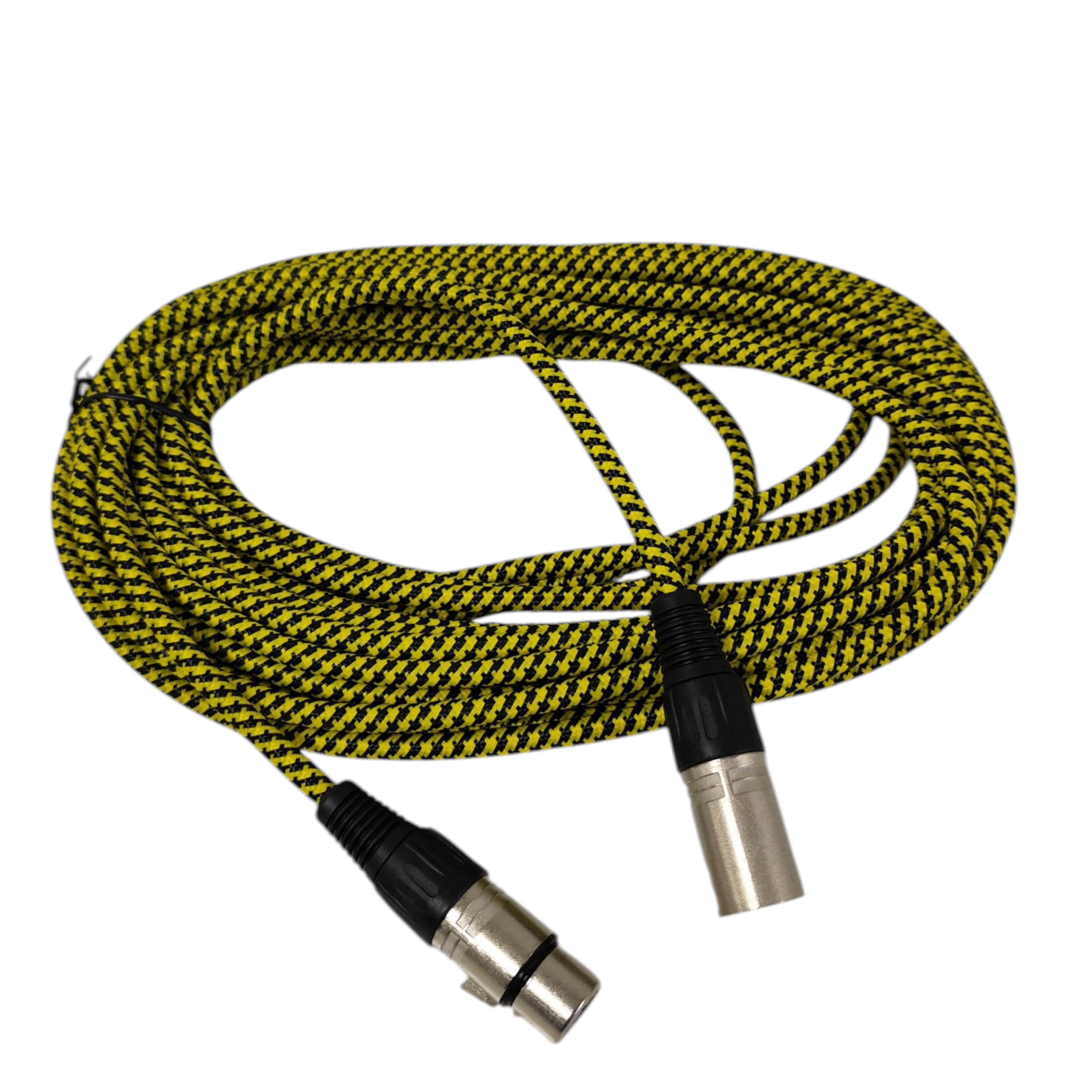 Cable Mallado Canon XLR Parquer Micrófono 3 Metros Amarillo y Negro
