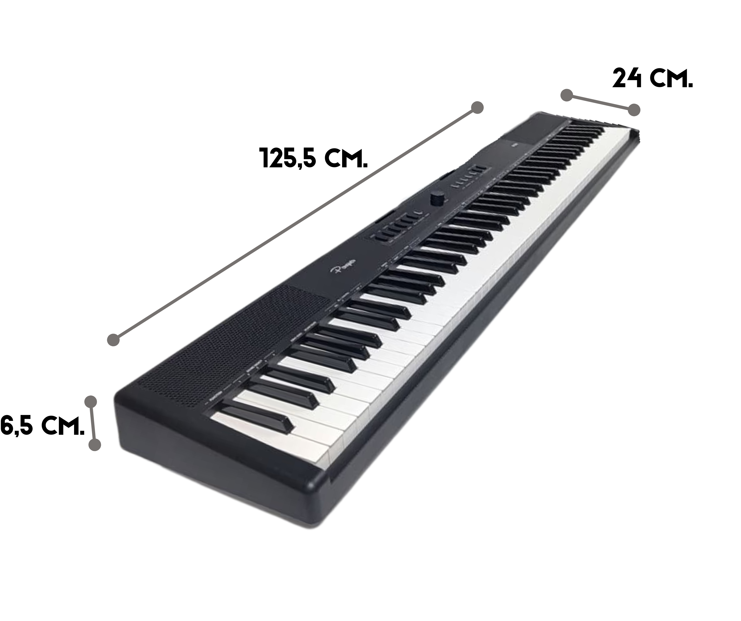 Piano Digital Parquer 88 Teclas Sensitivo 7/8 Octavas Negro - Imagen 2