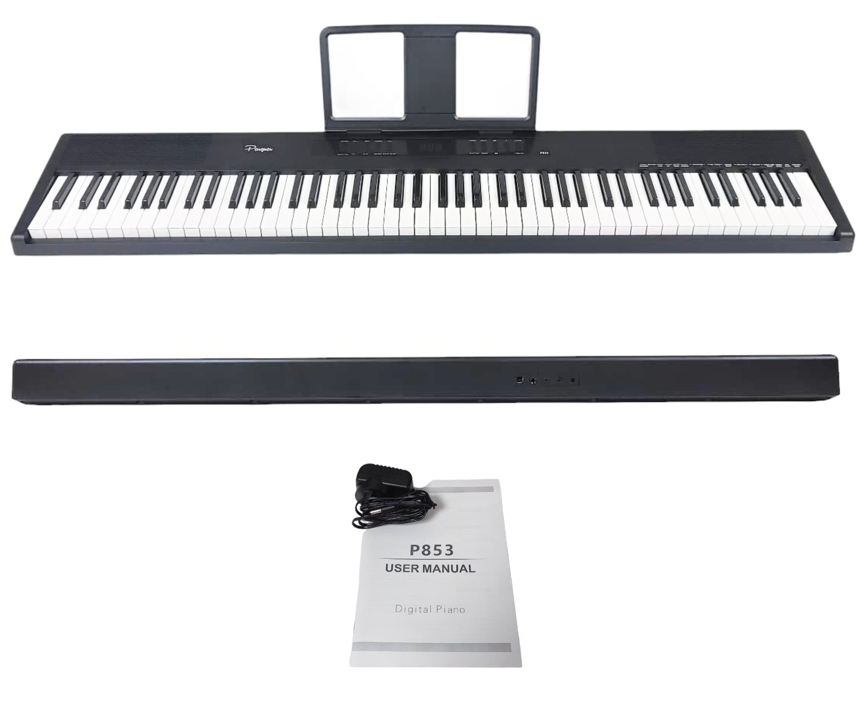 Piano Digital Parquer 88 Teclas Portable Negro 7 Octavas Negro - Imagen 6