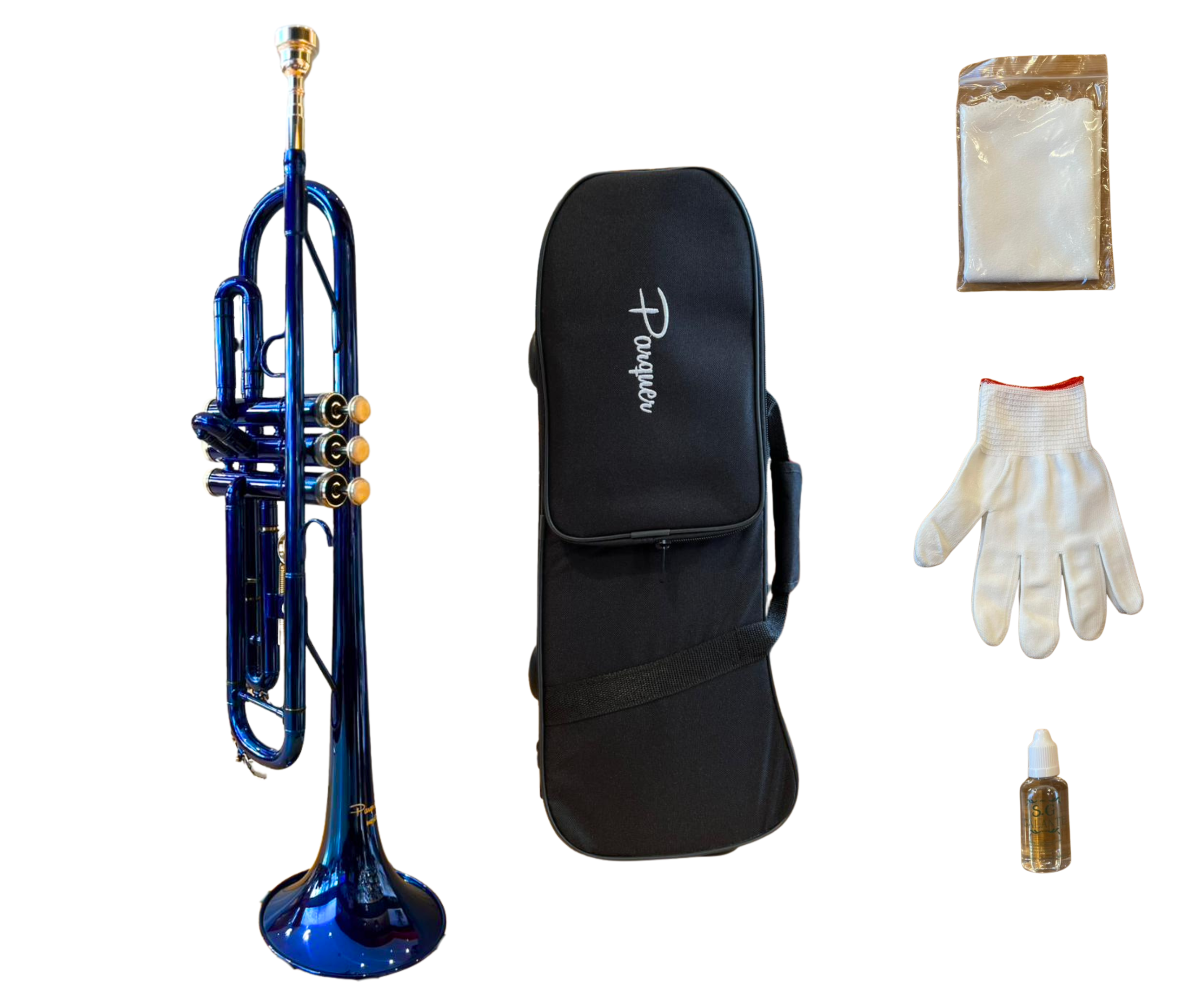 Trompeta Parquer Custom Sib Metal Azul con Estuche