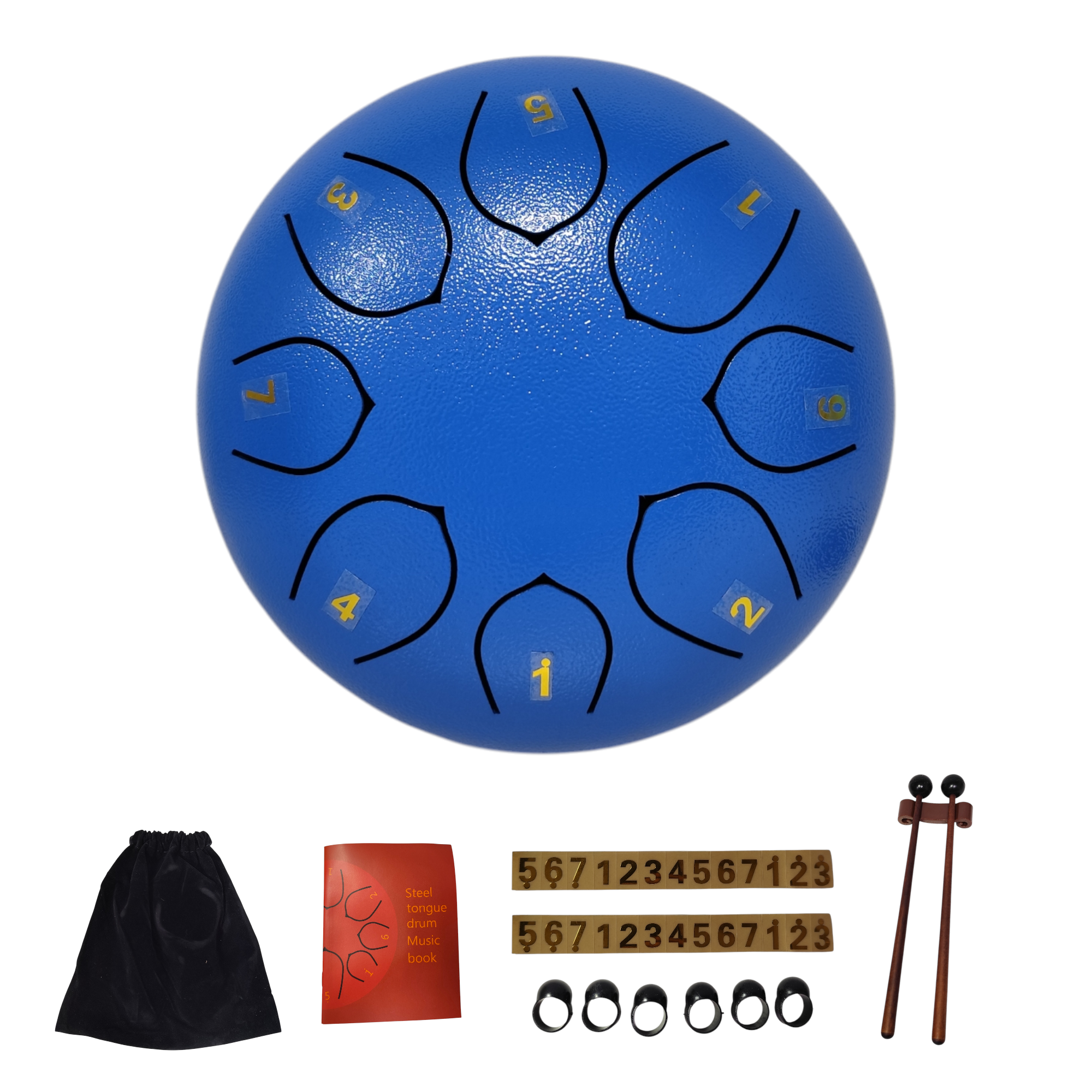 Steel Tongue Drum 6 Pulgadas 8 Tonos Parquer Azul