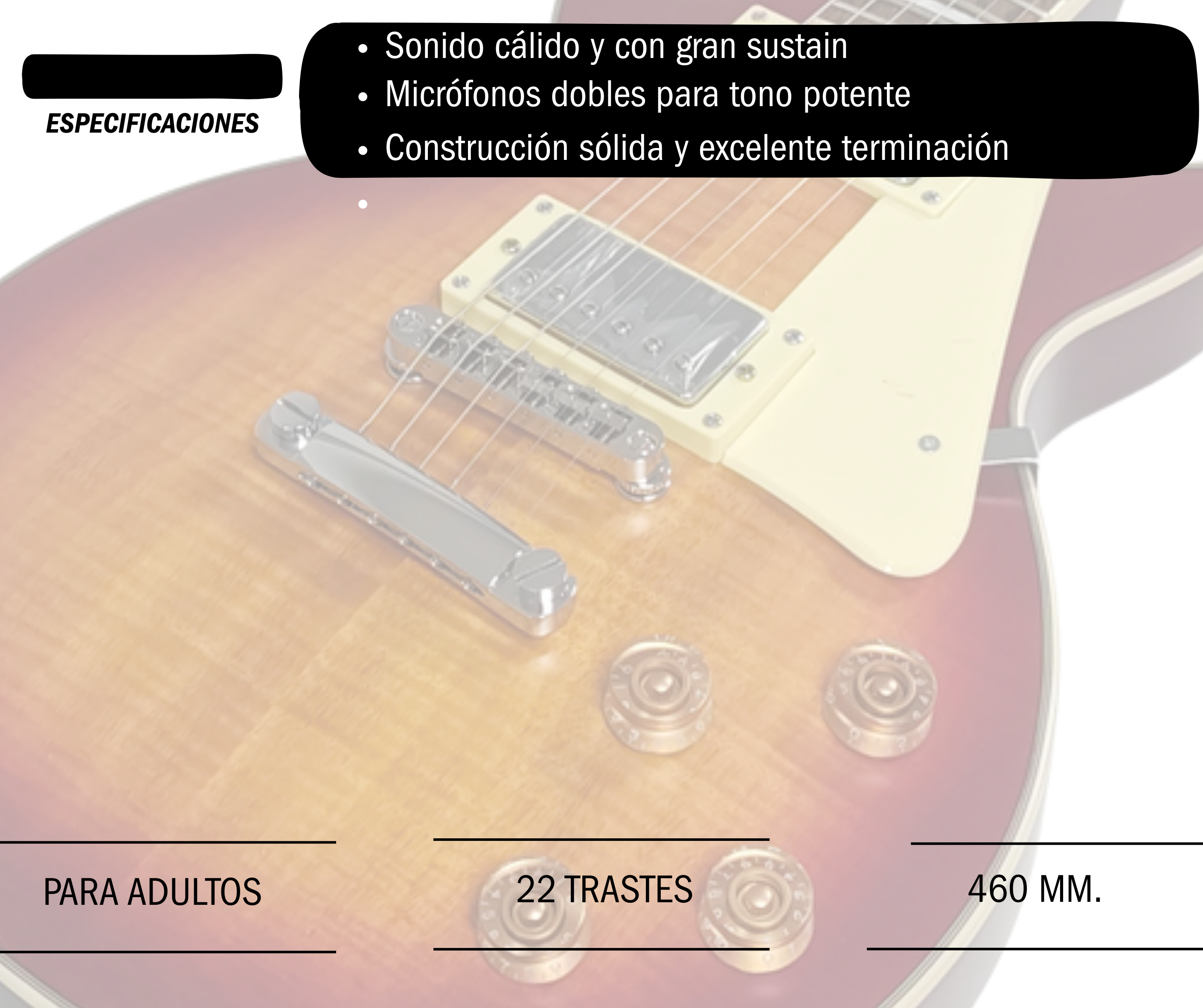 Guitarra Electrica Parquer Les Paul Honey Flameada Humbucker - Imagen 3