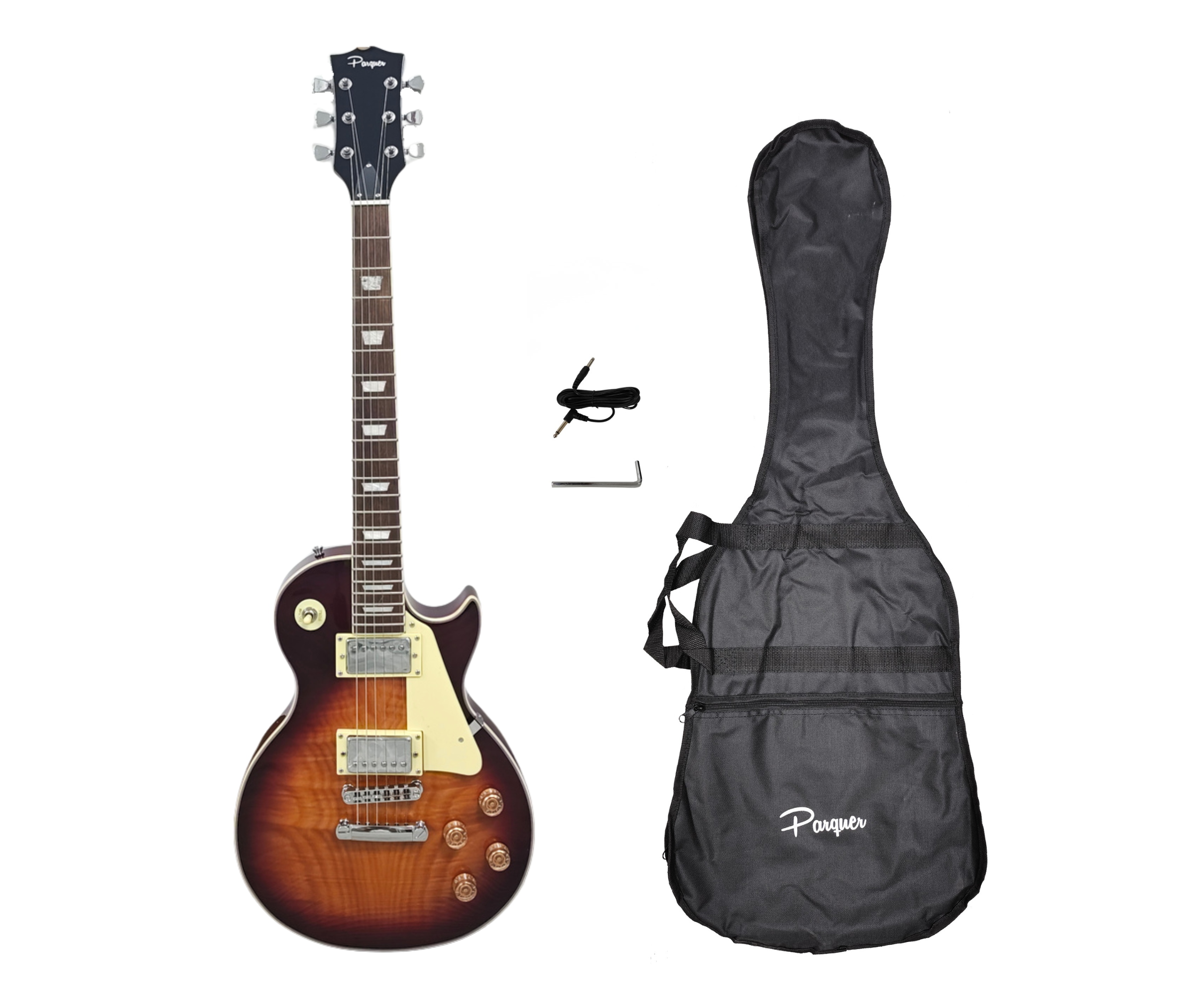 Guitarra Electrica Parquer Les Paul Sunburst Humbucker Funda