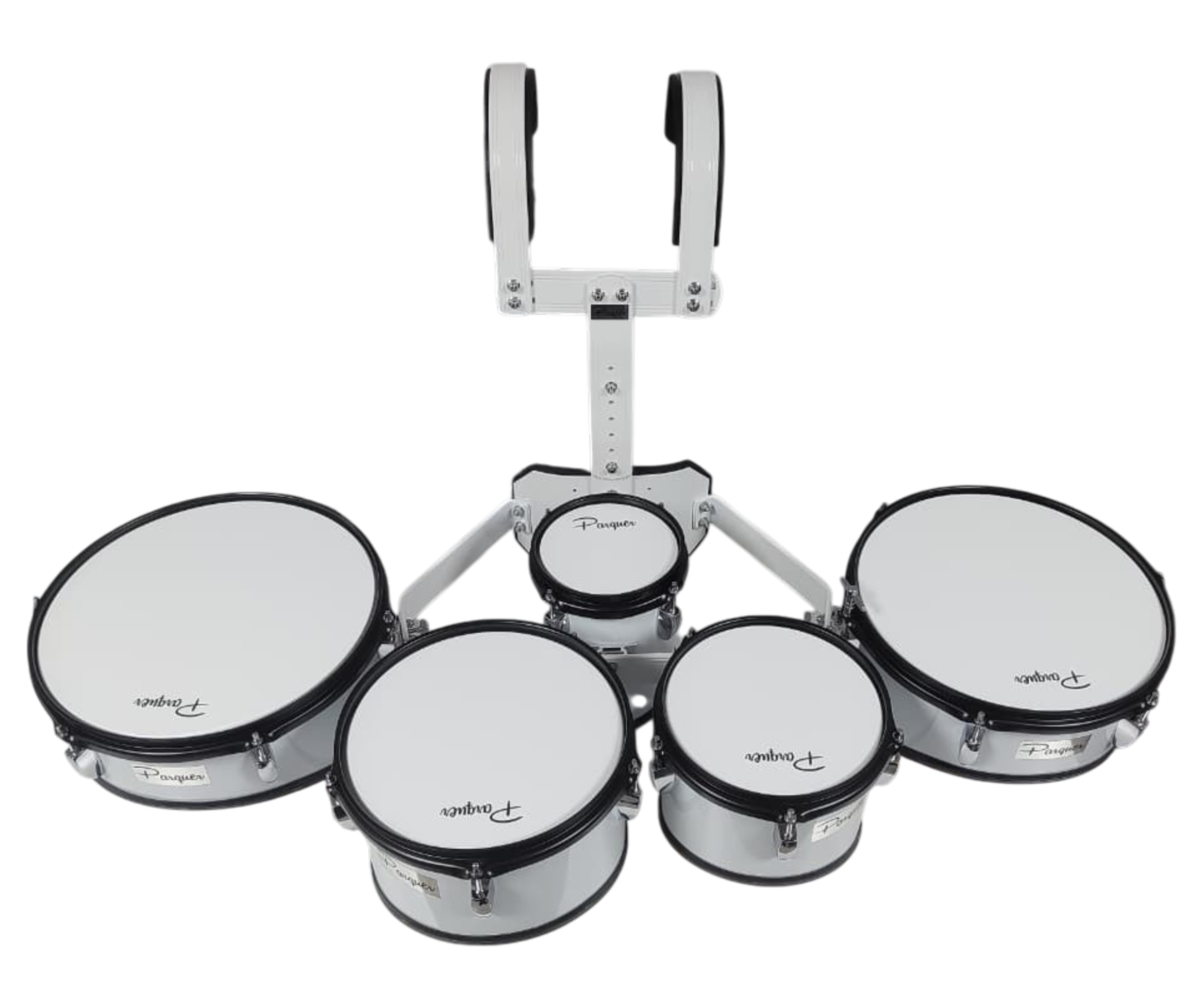 Set Toms Tambores De Marcha Parquer Custom 5 Cuerpos Y Arnes