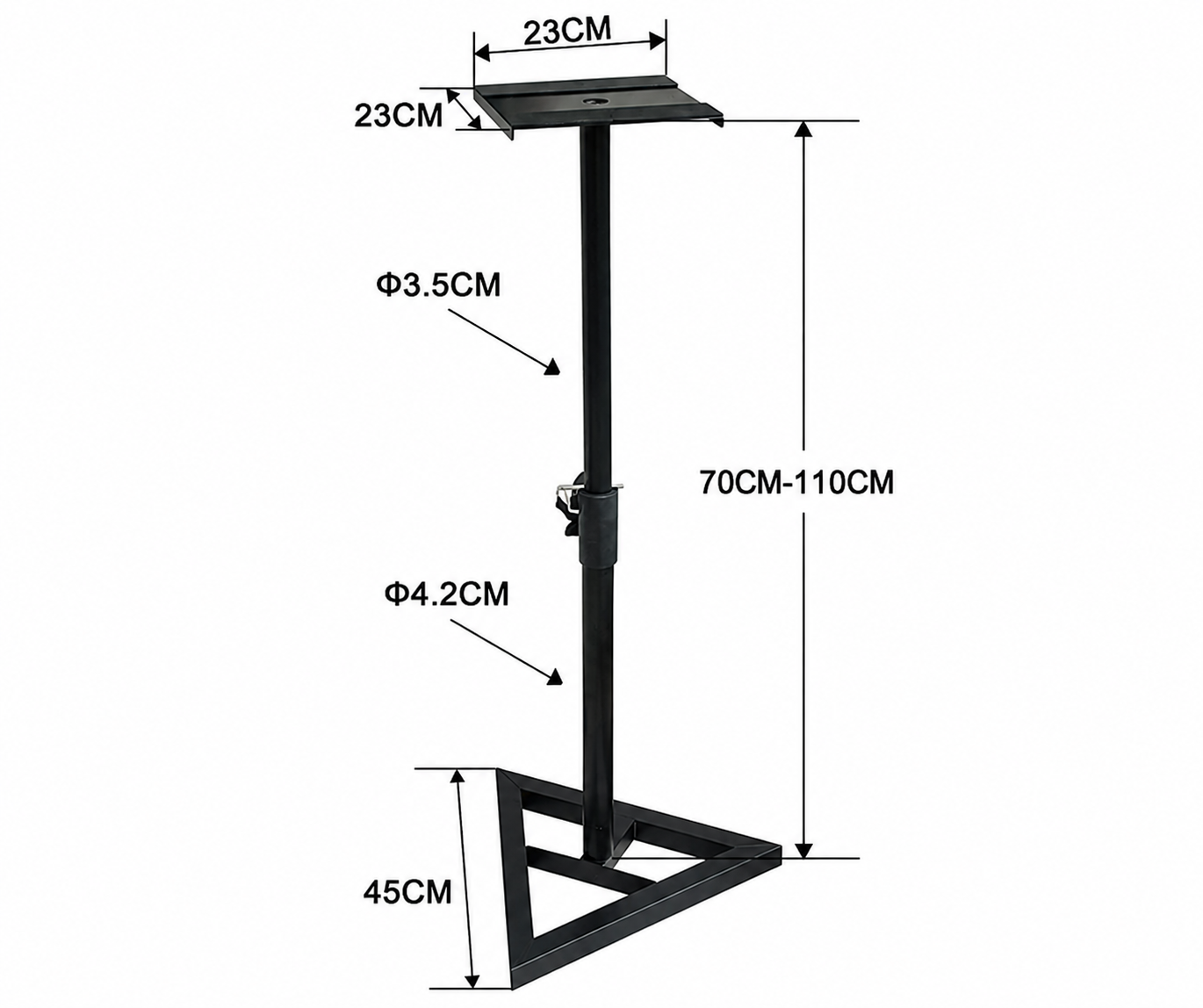 Soporte Para Monitor Estudio Parquer Par Audio Metal 110 Cm. - Imagen 3