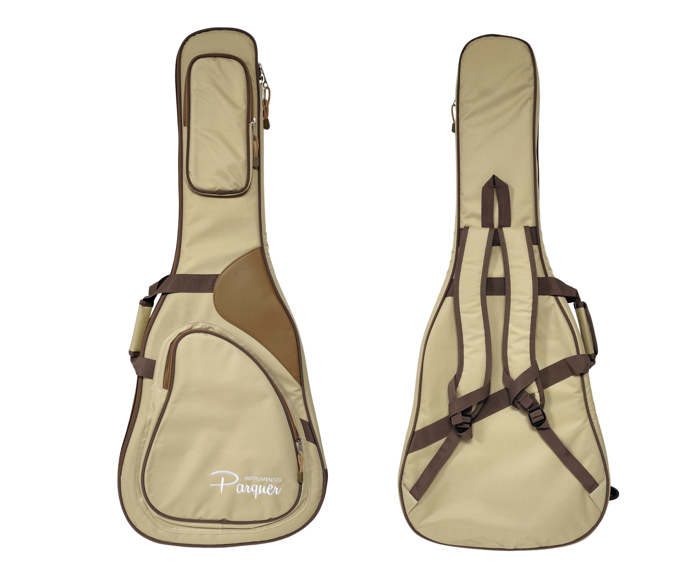 Funda Semirígida De Guitarra Acustica Parquer Impermeable Beige 41''
