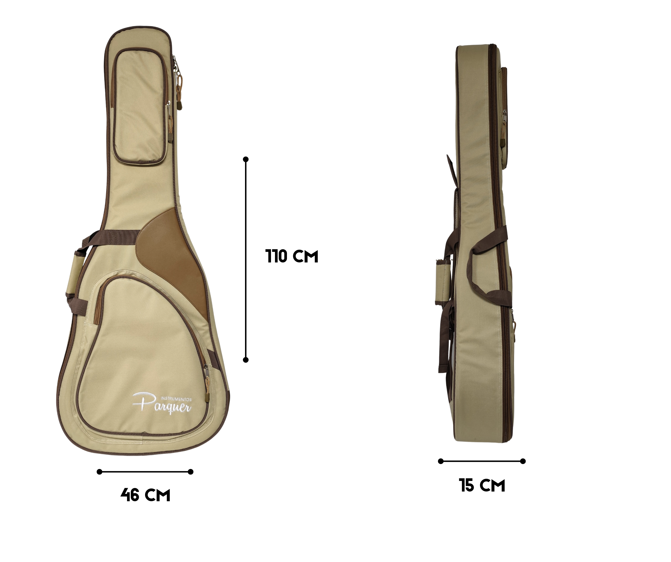 Funda Semirígida De Guitarra Acustica Parquer Impermeable Beige 41'' - Imagen 2