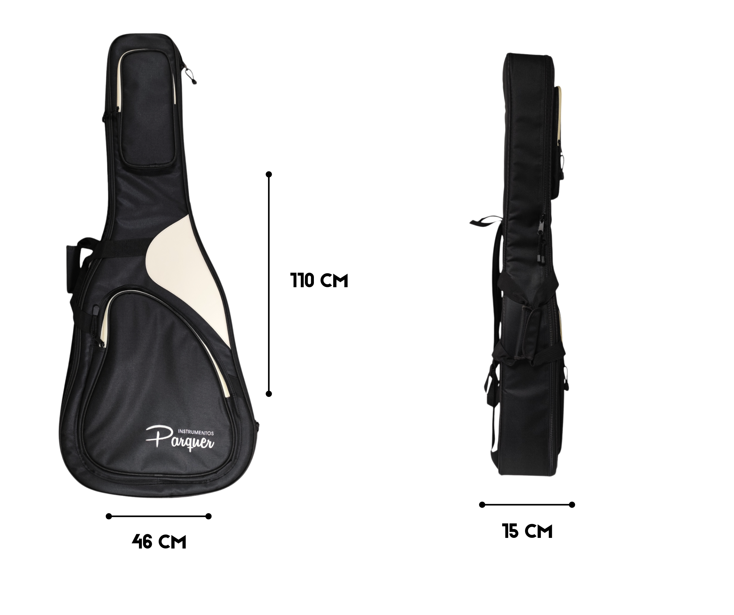 Funda Semirígida De Guitarra Acustica Parquer Impermeable Negro 41'' - Imagen 2