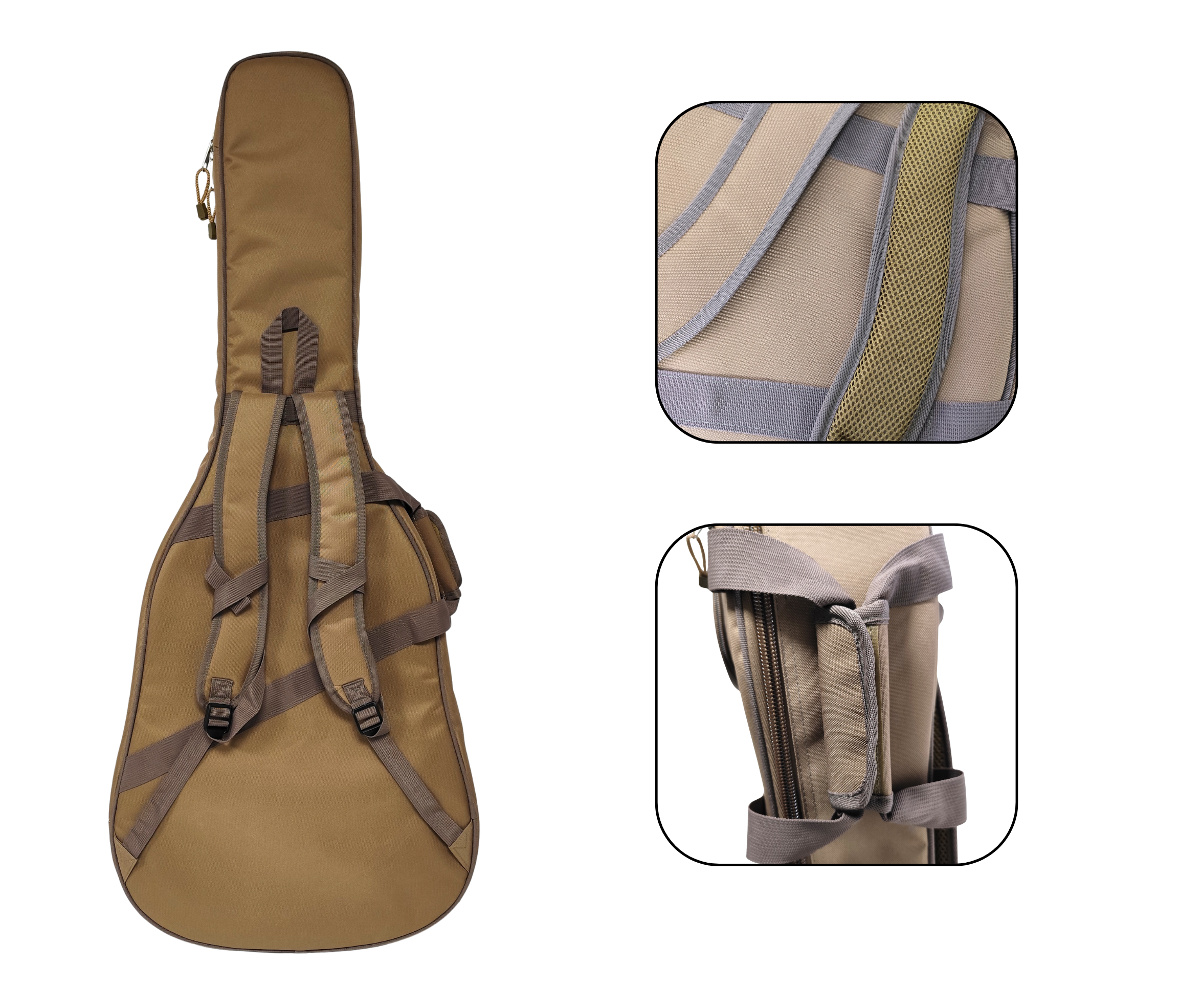 Funda Semirígida De Guitarra Acustica Parquer Impermeable Marron 41'' - Imagen 3