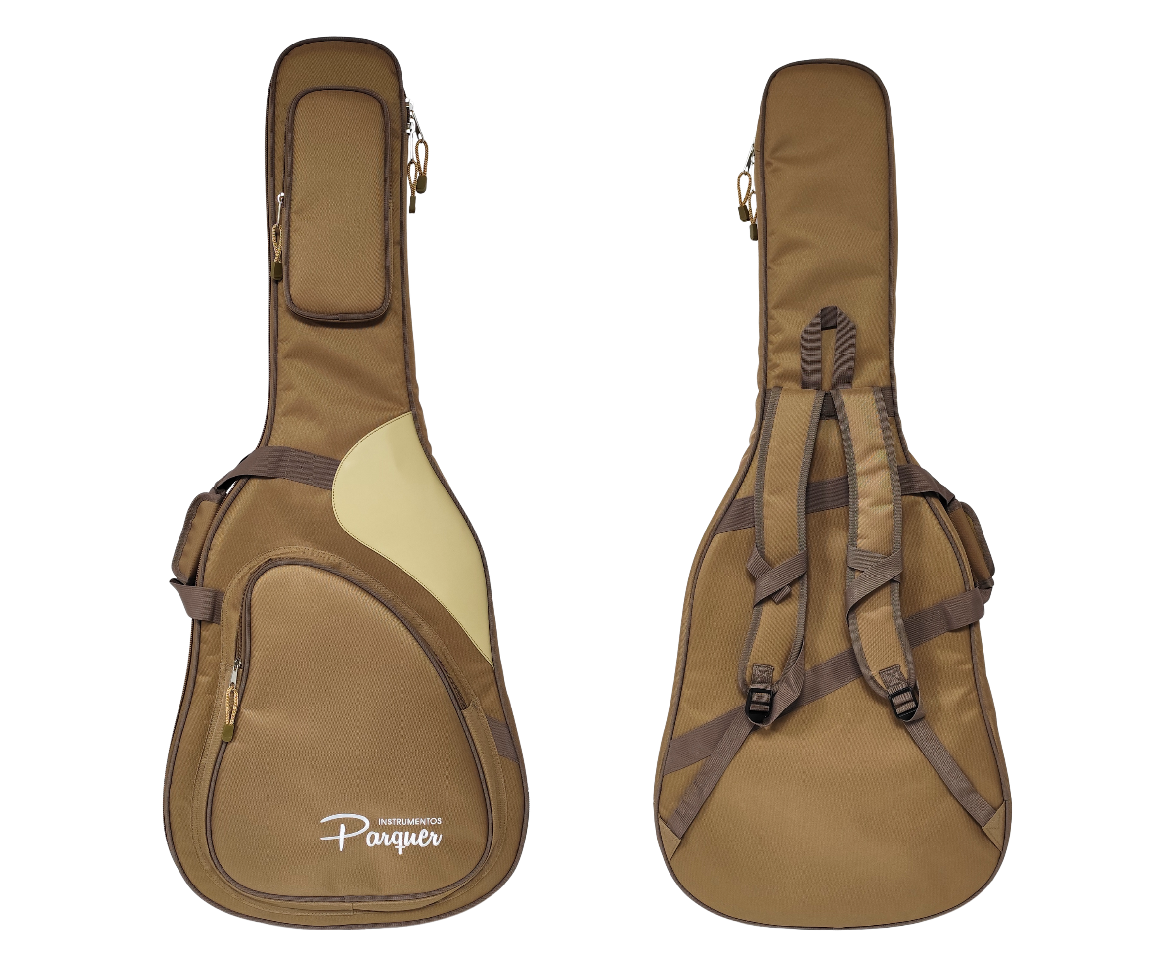 Funda Semirígida De Guitarra Acustica Parquer Impermeable Marron 41''