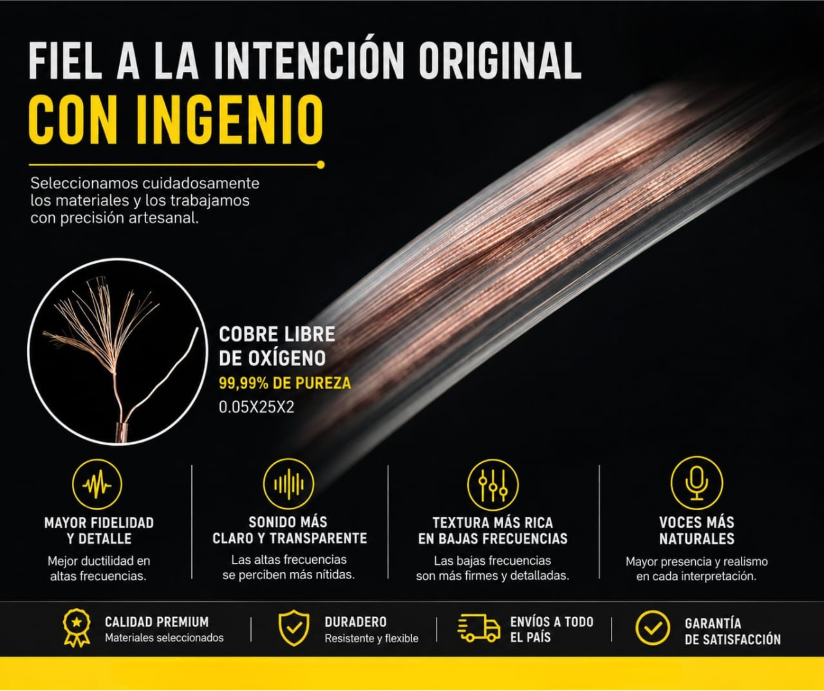 Cable Repuesto Audífonos In-ear Kz Tipo C Sin Micrófono - Imagen 3