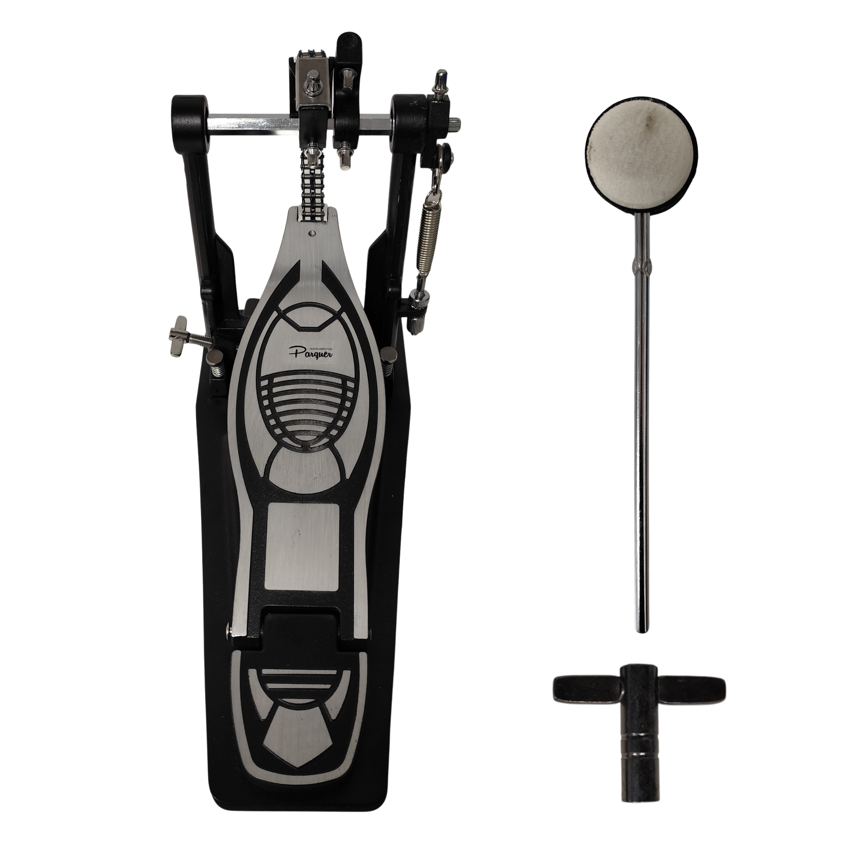 Pedal De Bombo Parquer Para Bateria Cadena Doble