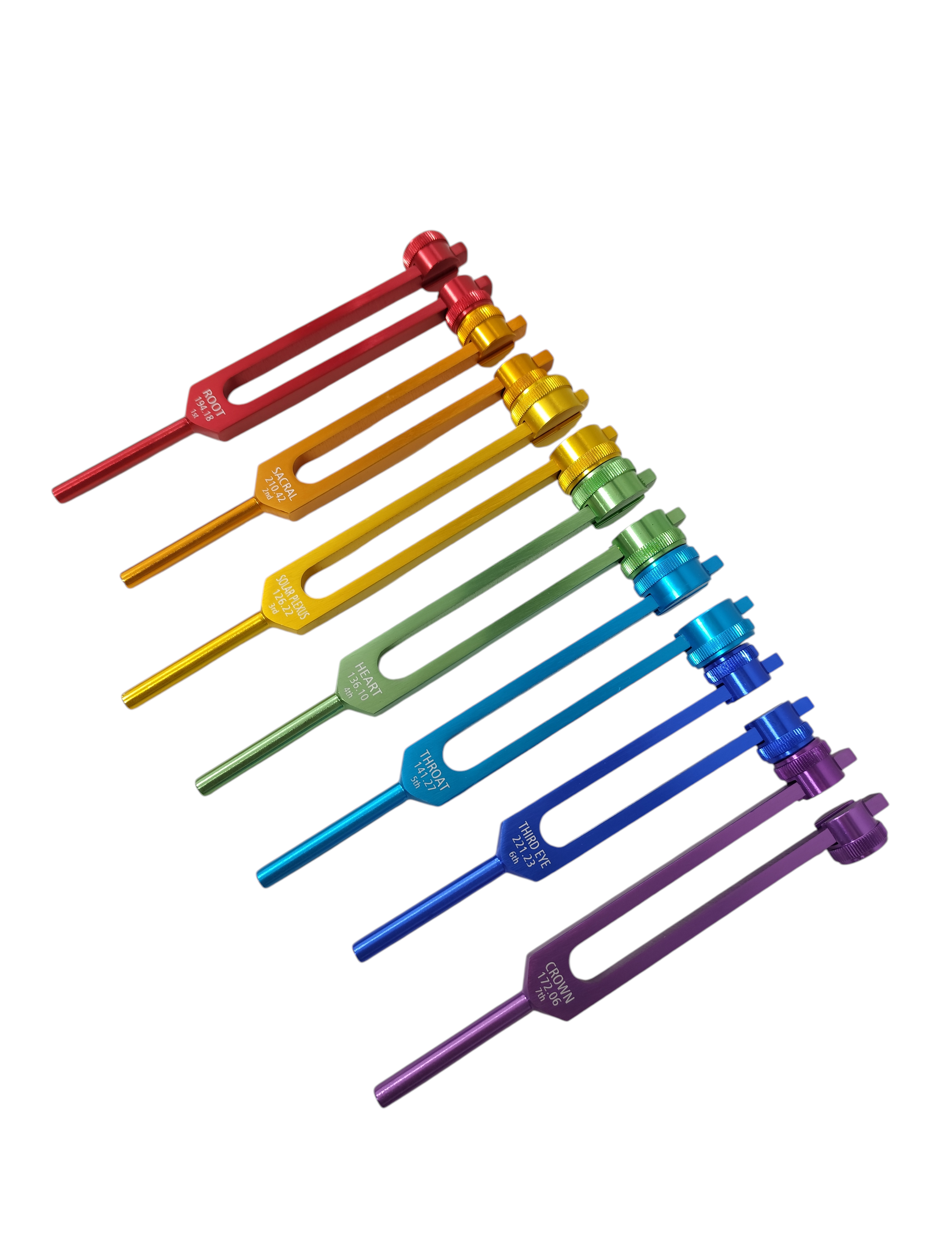 Set Diapasones Chakra Energetico Con Funda Y Mazo Parquer - Imagen 3