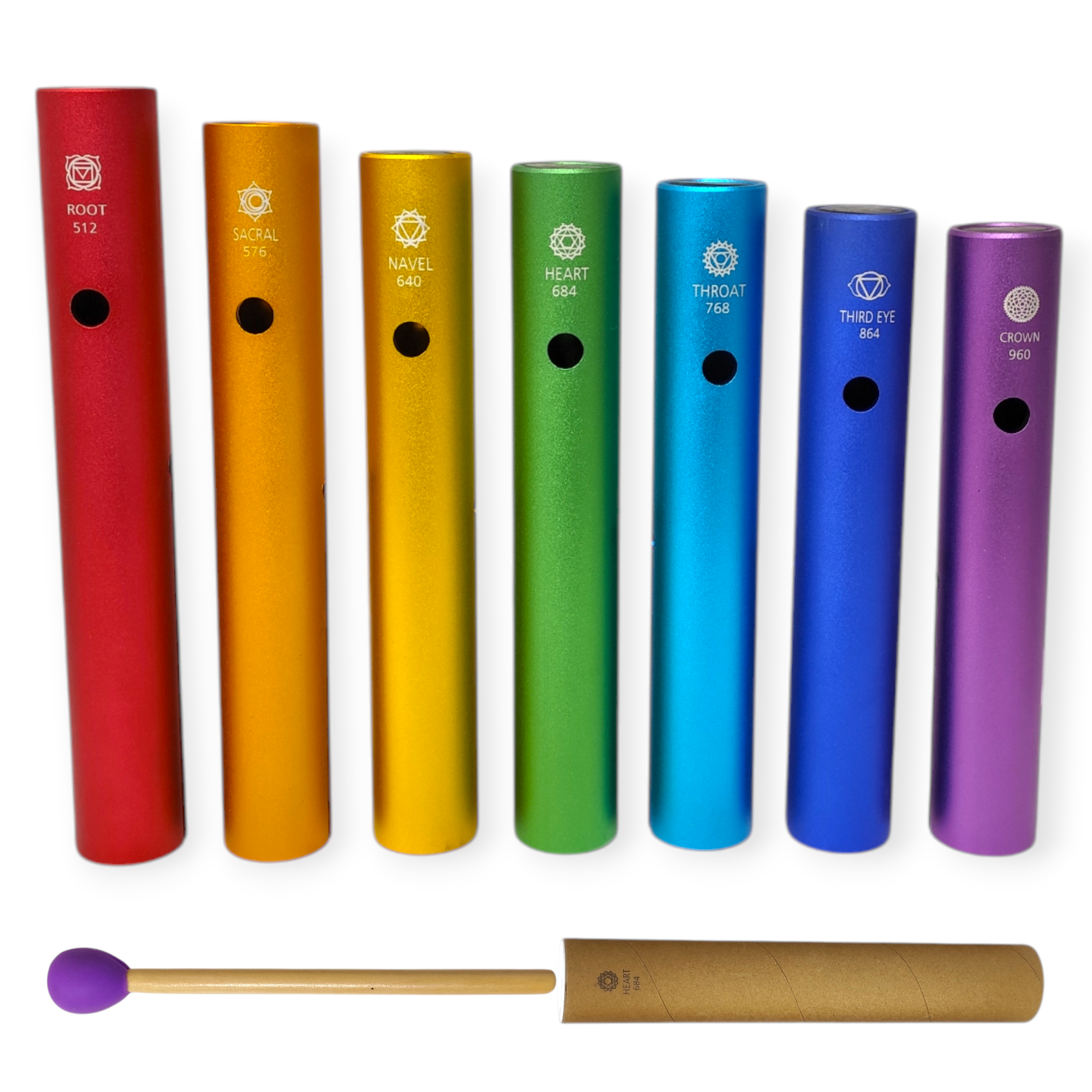 Set De Diapasones Para Chakras Parquer con Funda y Mazo