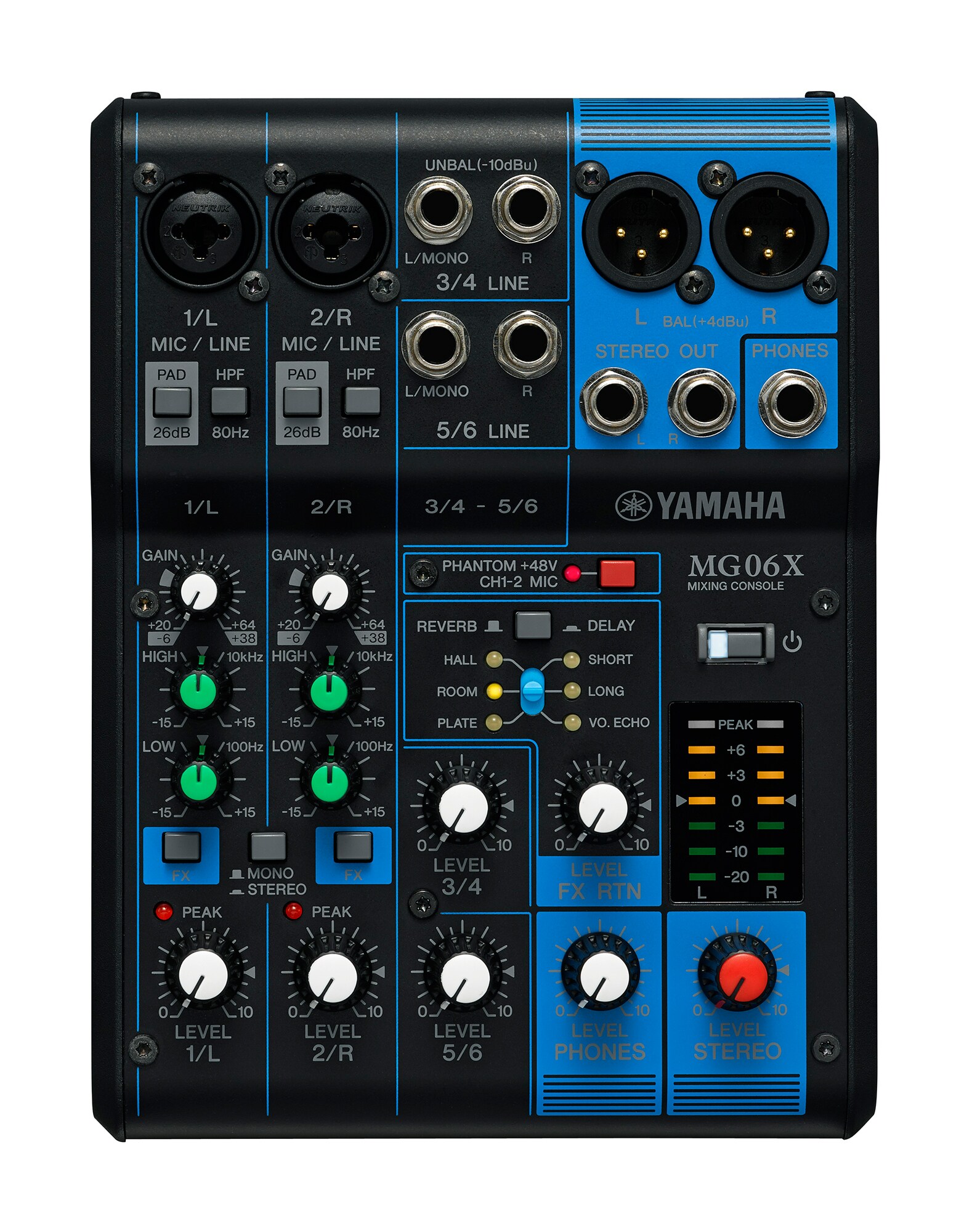 Consola Mixer Mesa Yamaha Mg06x 6 Canales