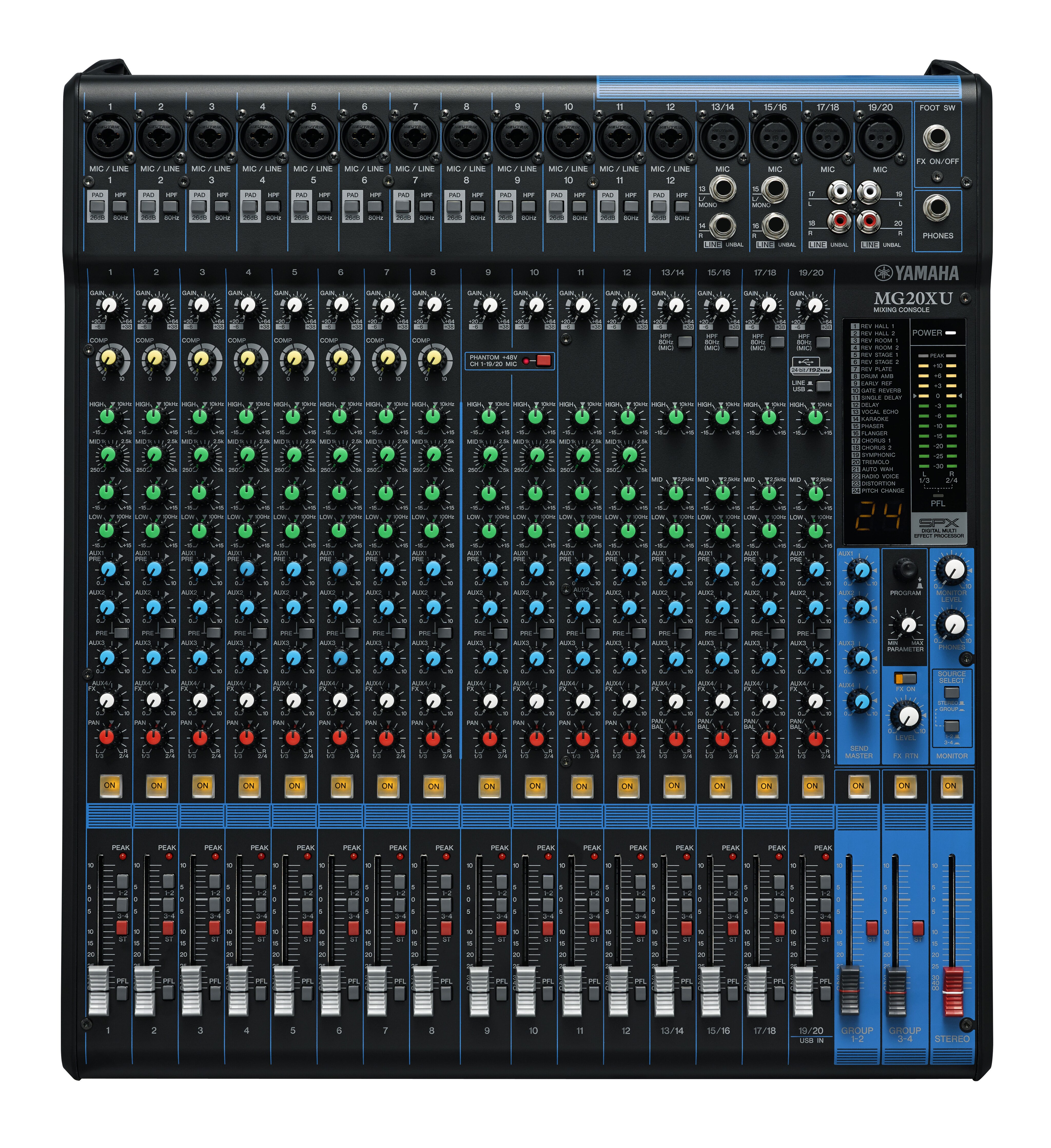 Consola Mixer Yamaha Mg20xu 20 Canales Estereo Efectos