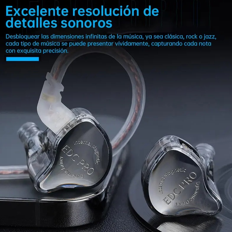 Auricular Kz Edc Pro In Ear Alta Fidelidad Cable Desmontable - Imagen 2