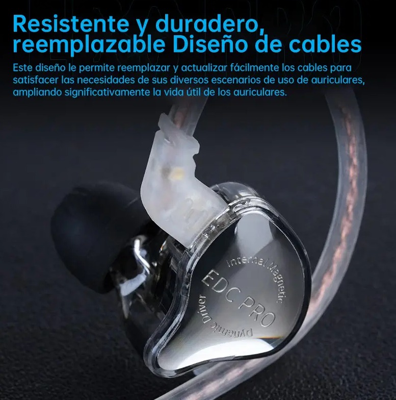 Auricular Kz Edc Pro In Ear Alta Fidelidad Cable Desmontable - Imagen 3