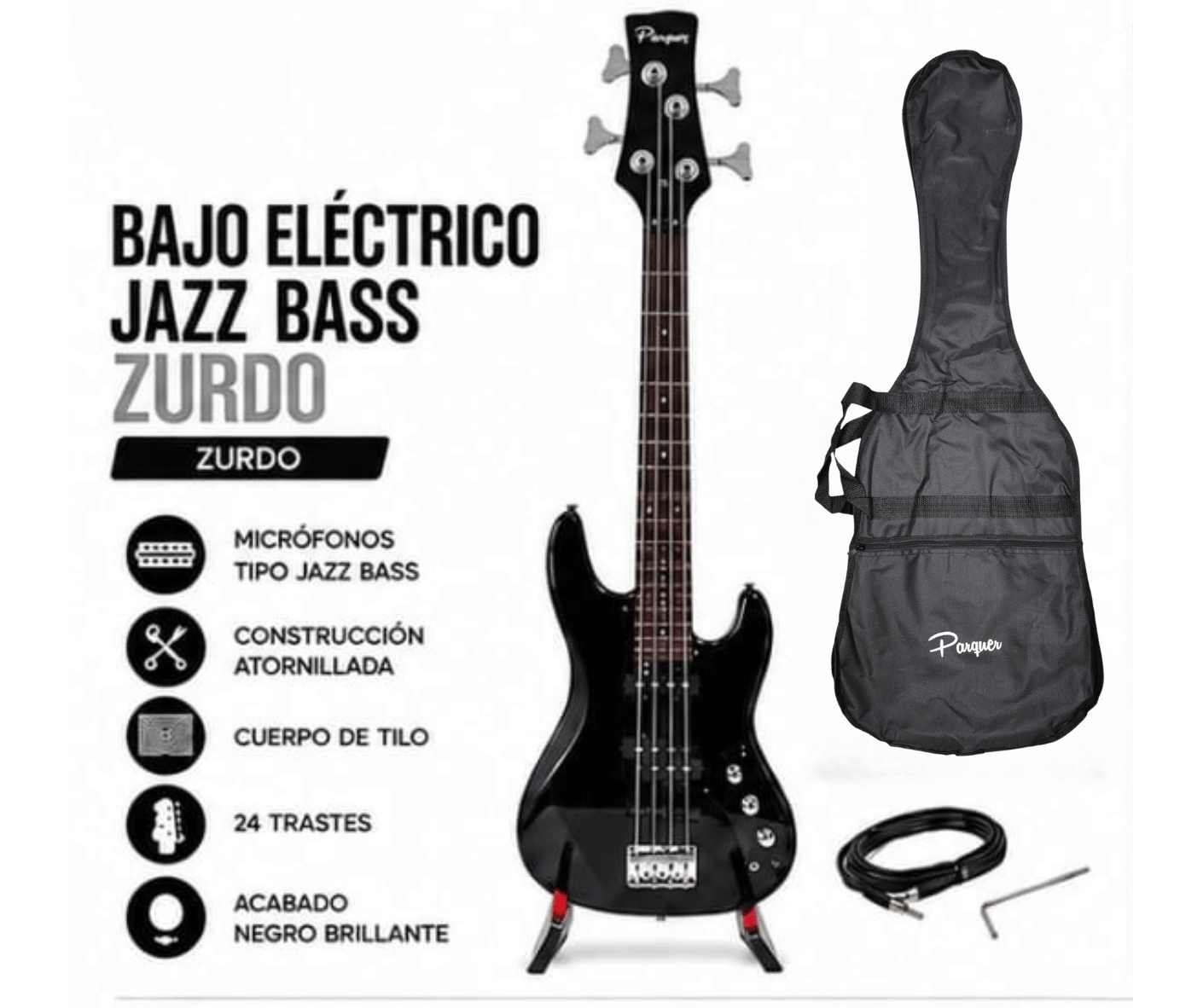 Bajo Eléctrico Parquer Jazz Bass Zurdo - Imagen 5