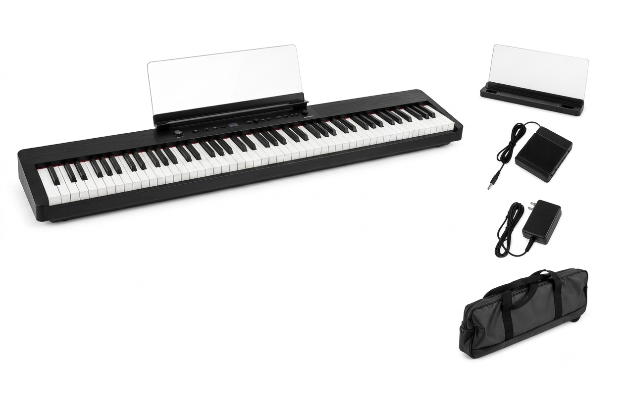 Piano Digital 88 Teclas Parquer Sensitivo Plegable Pedal